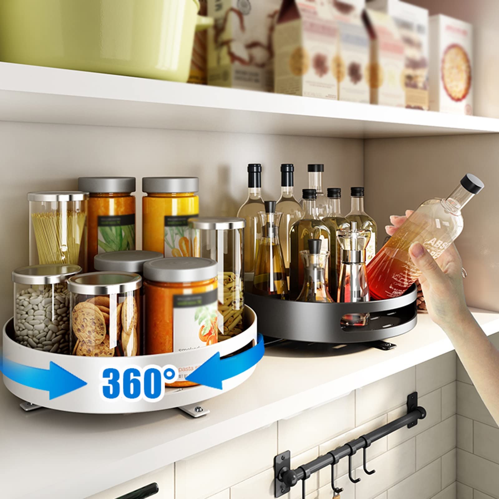 mDesign Lazy Susan Piatto girevole porta spezie - Vassoio porta