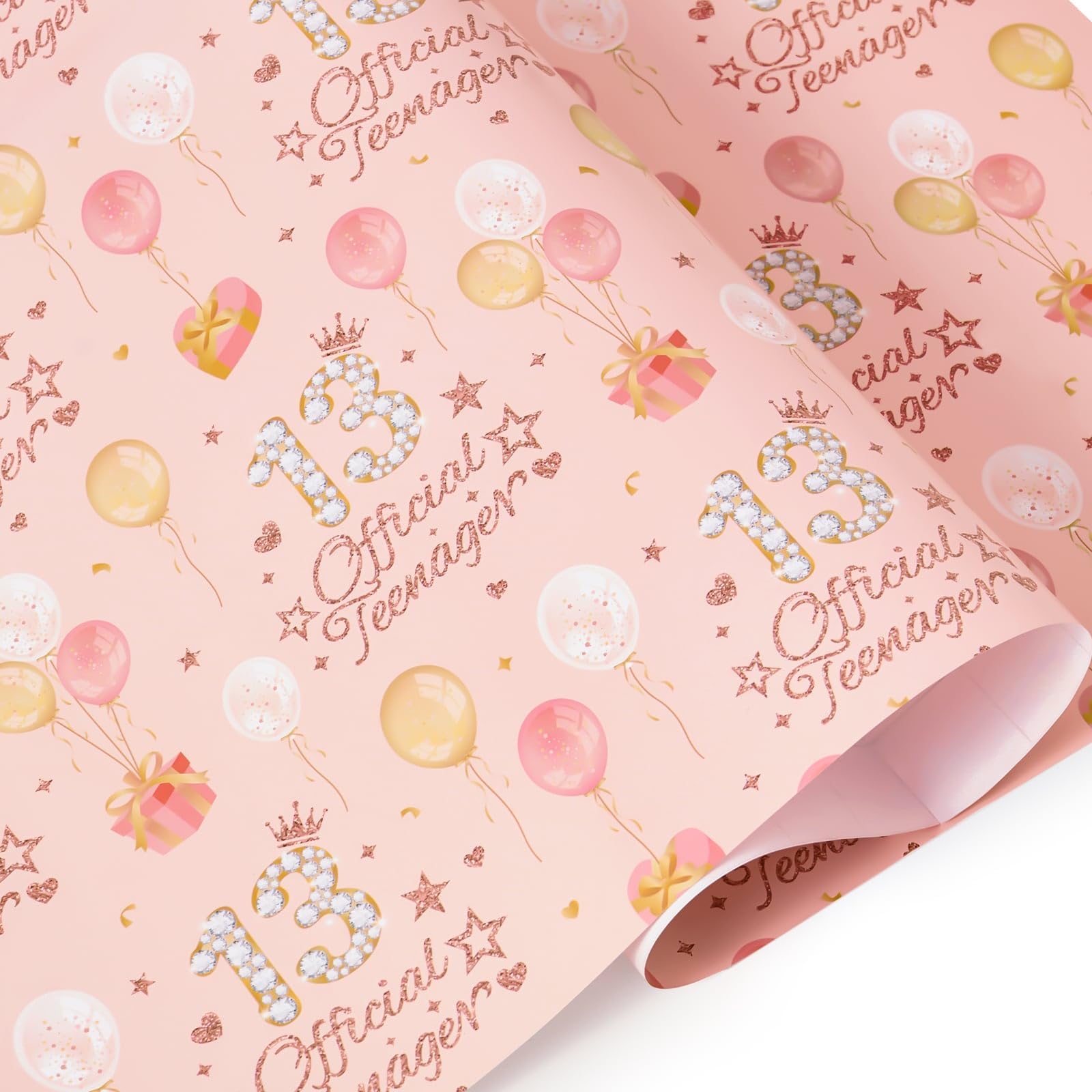 WERNNSAI 13th Wrapping Paper 6 Sheets 13th Birthday Wrapping Paper — image 1