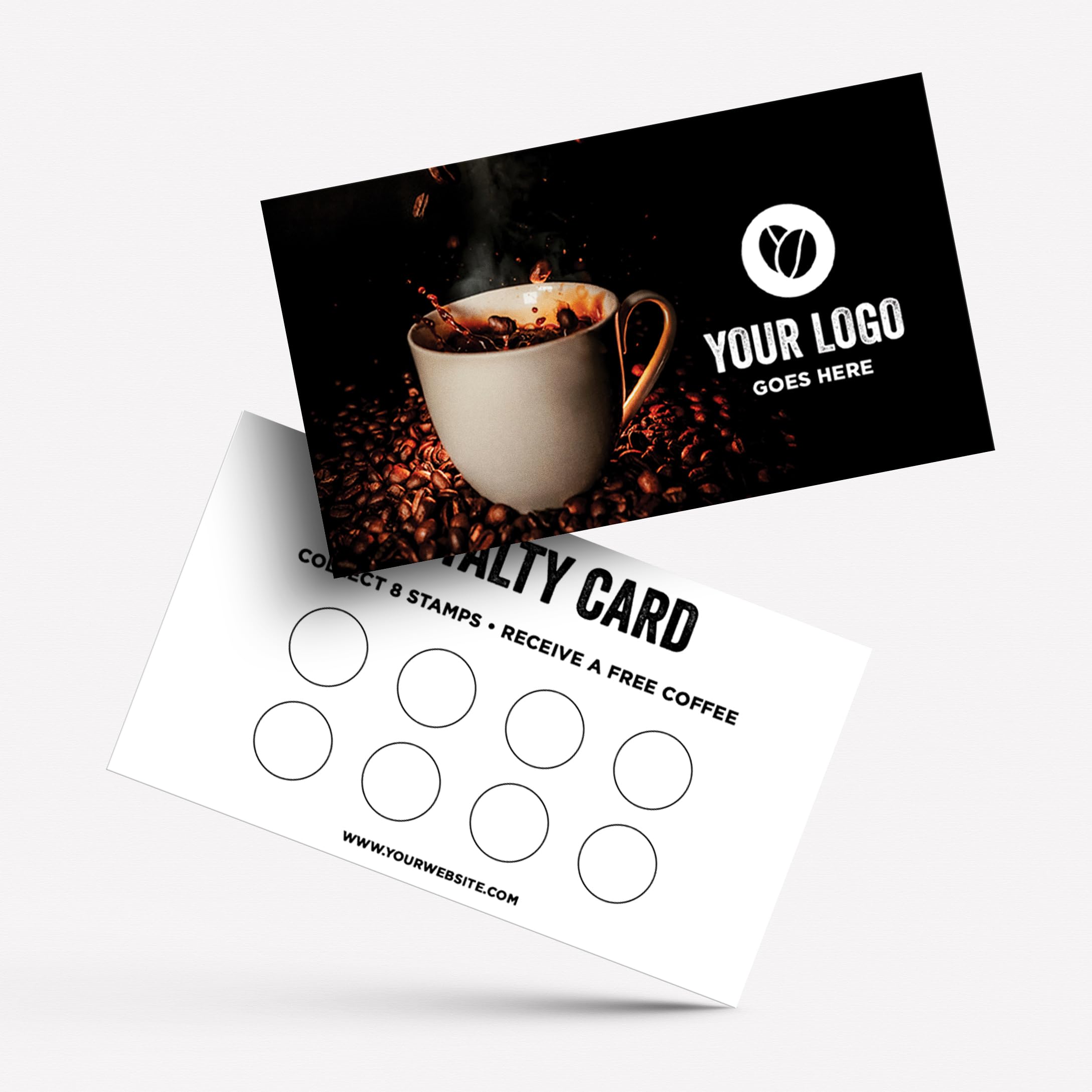 MJ DESIGN & PRINT Personalised Loyalty Reward Cards, 400gsm Silk Card, Double Sided, for Cafe, Restaurant, Coffee Shop, Business 4