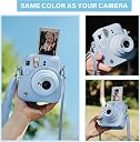 TAMRAKTU PU Leather Protective Camera Case Pouch Compatible with Fujifilm Instax Mini 12 Camera Carrying Bag with Adjustable Shoulder Strap (Pastel Blue) gallery image