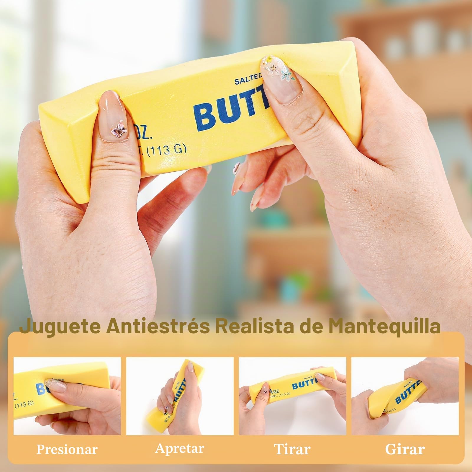 Set De 2 Juguetes Squishy De Mantequilla Y Queso | Realistas Con Recuperación Lenta | Anti-estrés Para Niños Y Adultos | Portátiles