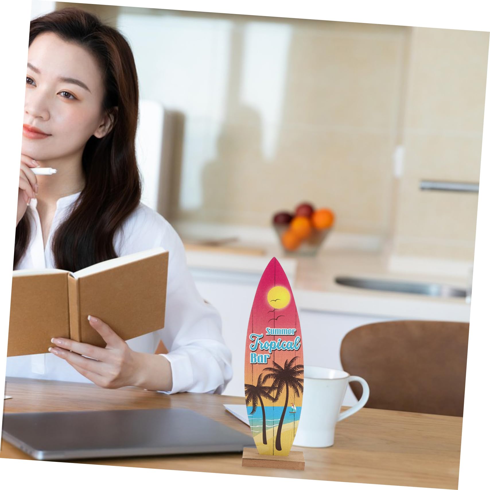 Amazon.co.jp: DECHOUS 4個木製チュアサーフボード 装飾品 テーブル