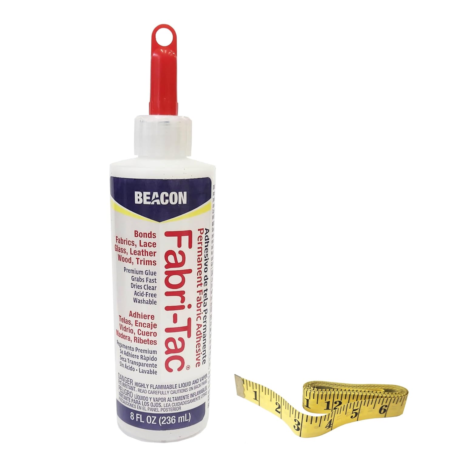 Beacon FabriTac Permanent Adhesive, 8 Ounce Bottle