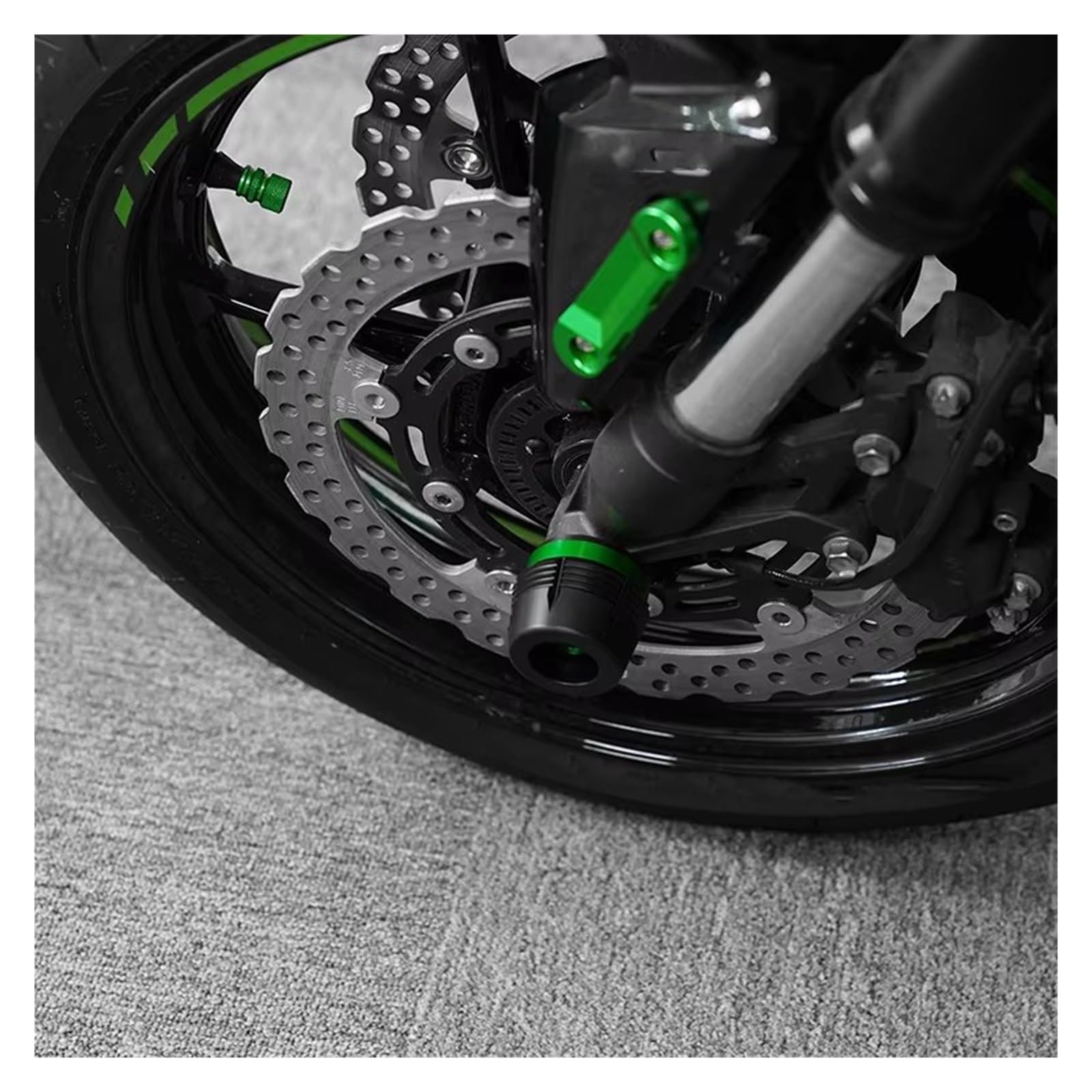 Für Kawasaki Z900 Z650 Z800 ZX6R Für VERSYS650 NINJA1000 Z1000SX Motorrad Vorderachse Gabel Crash Slider Rad Schutz(Black)