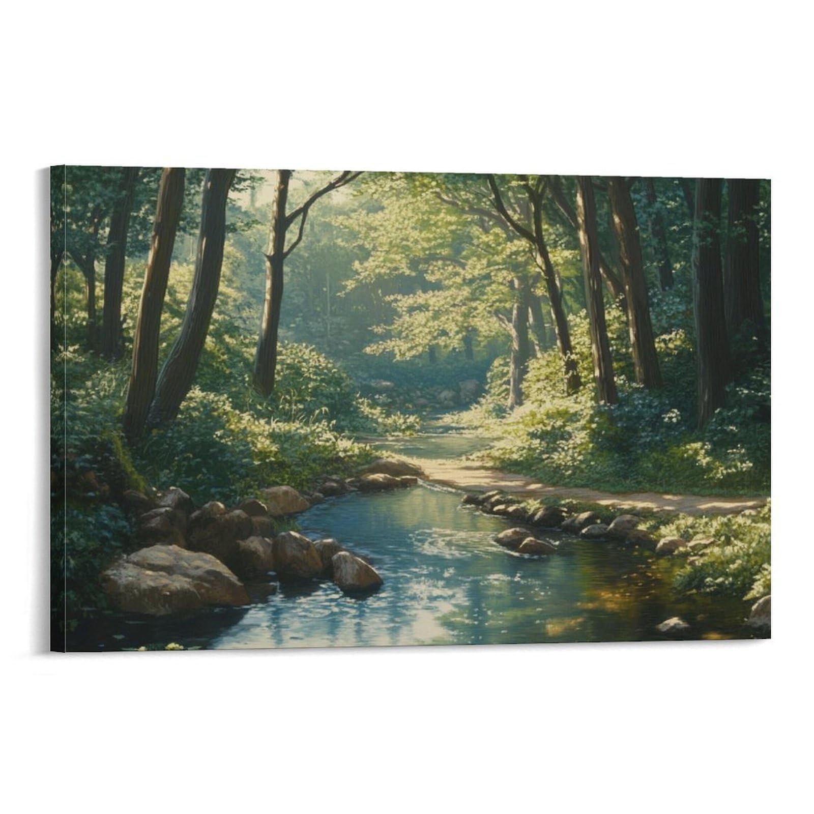 DHBANEIOK Wall Art Creek Paintingon Canvas Forest Artwork on Canvas Pictures Paintings Home Decor for Bedroom Home Decorations 24x36inch(60x90cm)