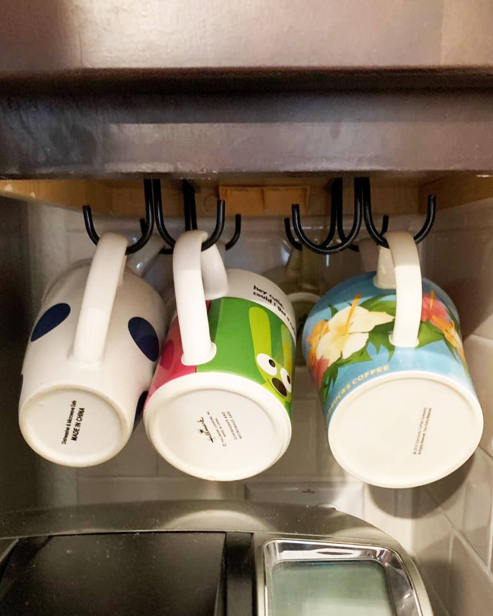 Portabicchieri sotto l'armadio 12 ganci Ganci per tazze da caffè Semplice Tazza da caffè Organizzatore Gancio per tazze per Bar Utensili da cucina Display