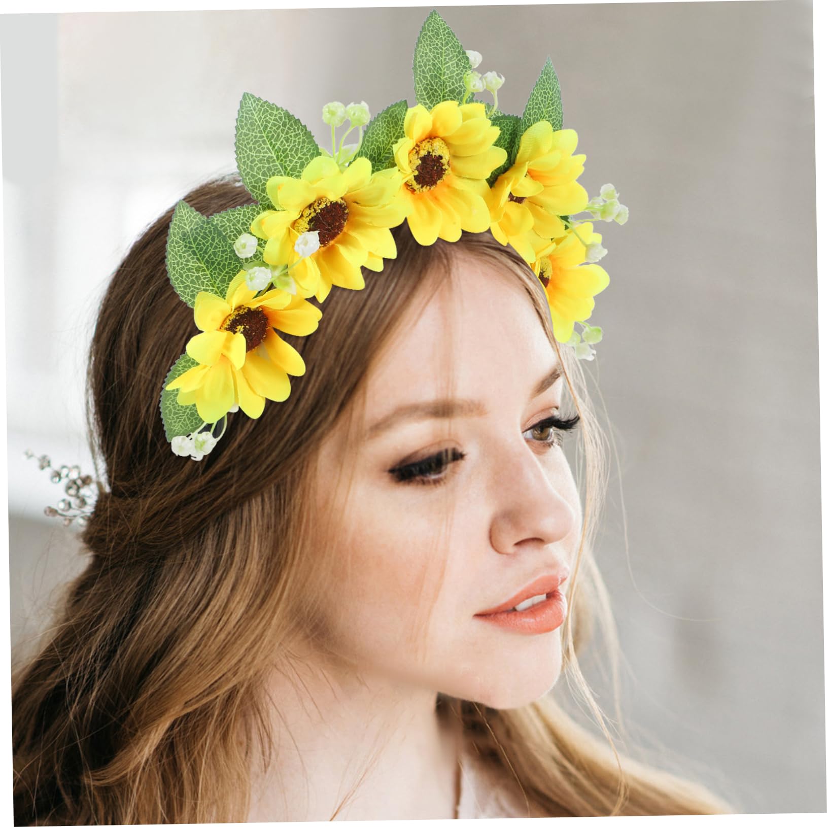 FRCOLOR 5stücke Blumenkranz Haarreif Mit Sonnenblumen Für Frauen Boho Haarschmuck Für Hochzeiten Festivals Und Partys Leicht Und Komfortabel Perfektes Accessoire Zur Verschönerung