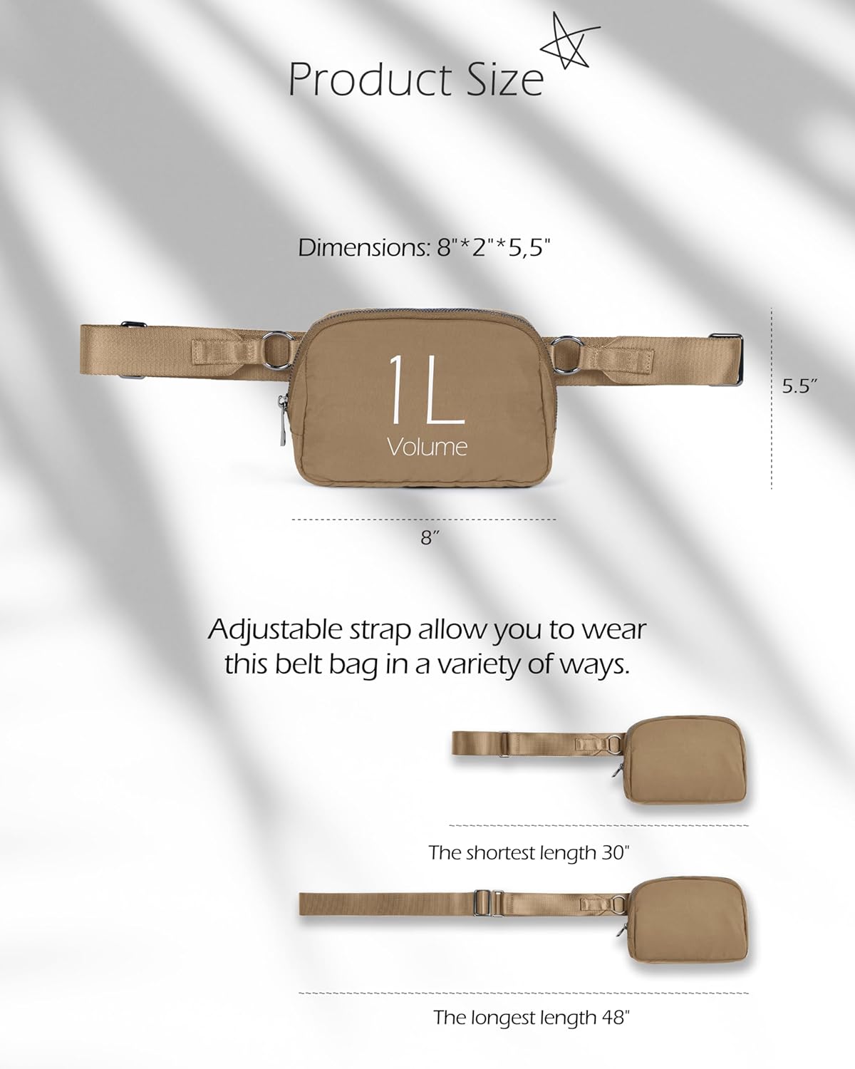 ODODOS Crossbody Bag with Adjustable Strap Small Shoulder Pouch for Workout Running Traveling Hiking, Caramel - Image 6