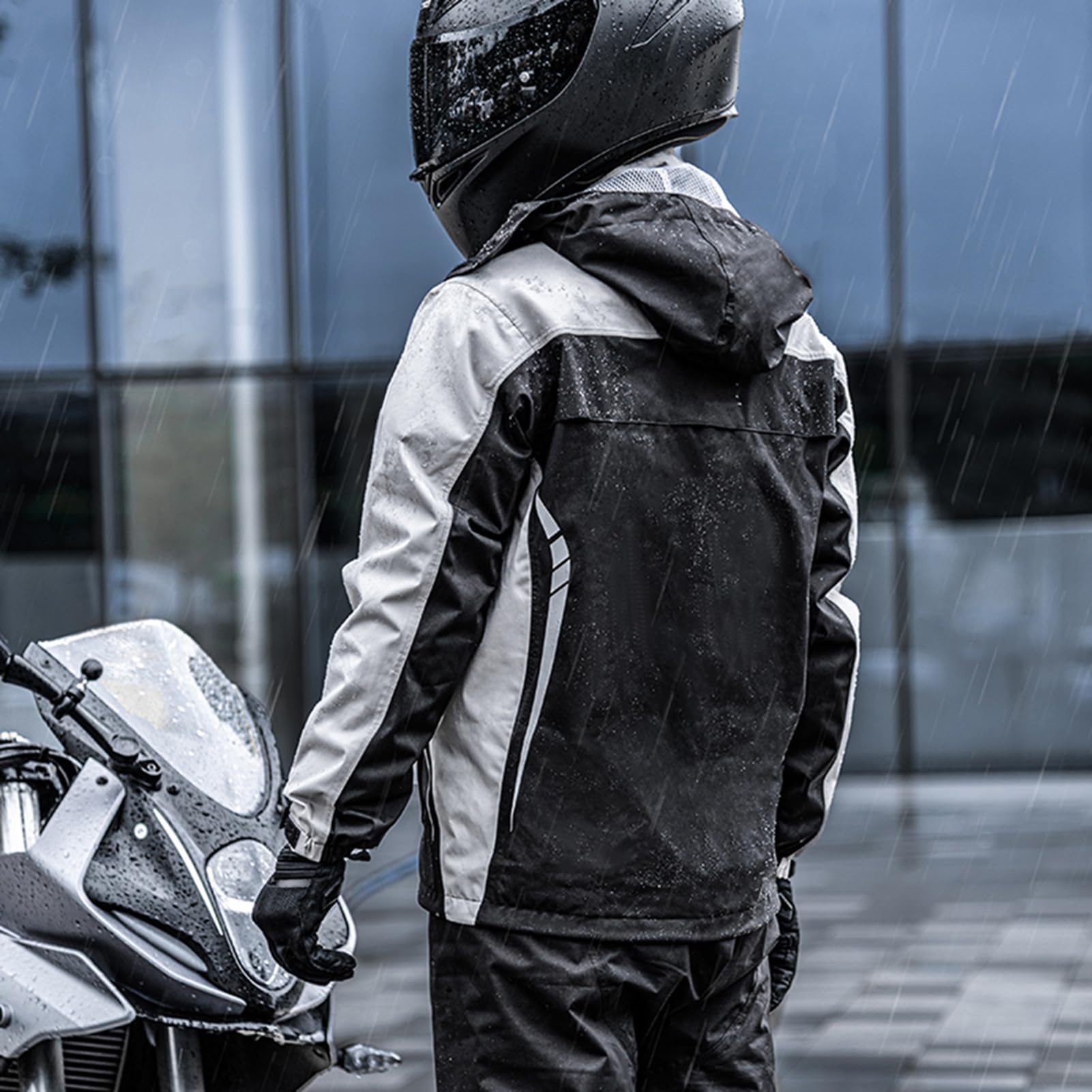 Rain Jacket, Wasserdichter Motorrad-Regenanzug für Männer und Frauen, Radfahren Fahrrad Regenbekleidung, Jacke und Hose mit Aufbewahrungstasche,regenjacke wasserdicht atmungsaktiv
