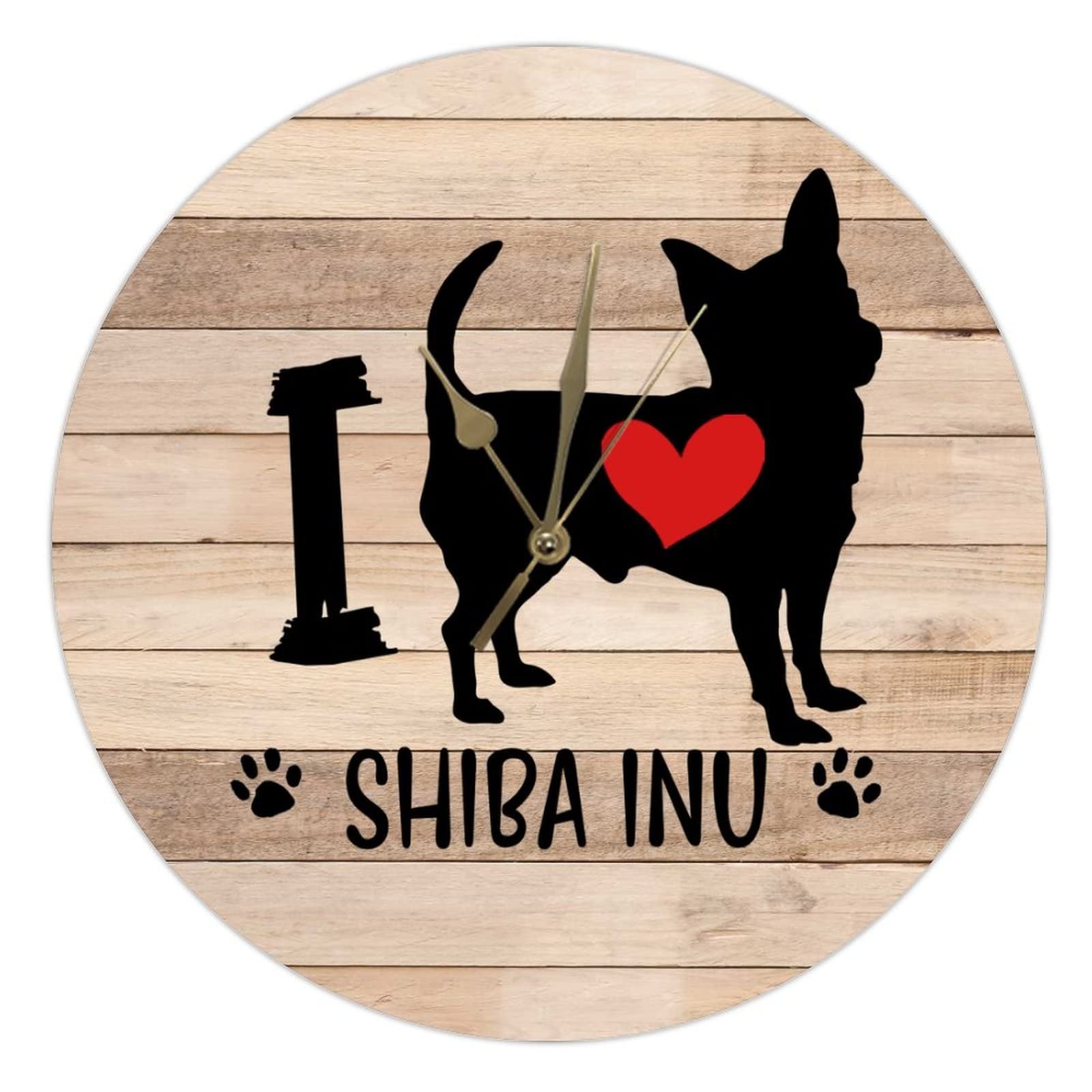 Horloge en bois I Love Dog montre murale retro salon chambre