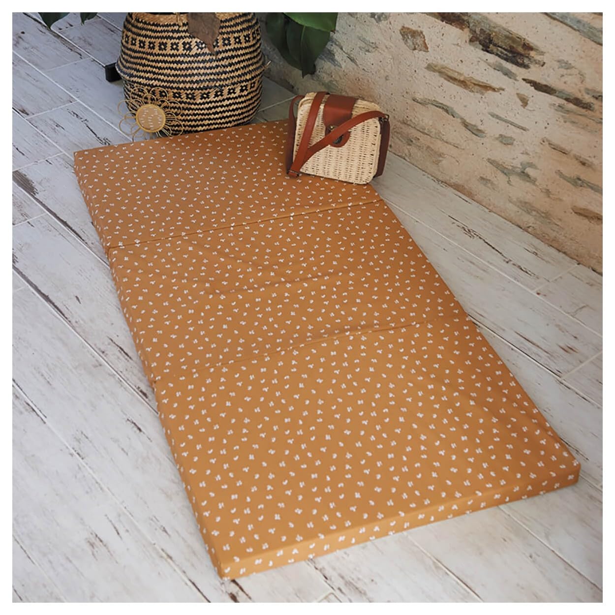 CANDIDE – Colchón plegable para bebé de 3 partes, 60 x 120 x 4 cm, para dormir – desenfundable – Fabricado en Francia
