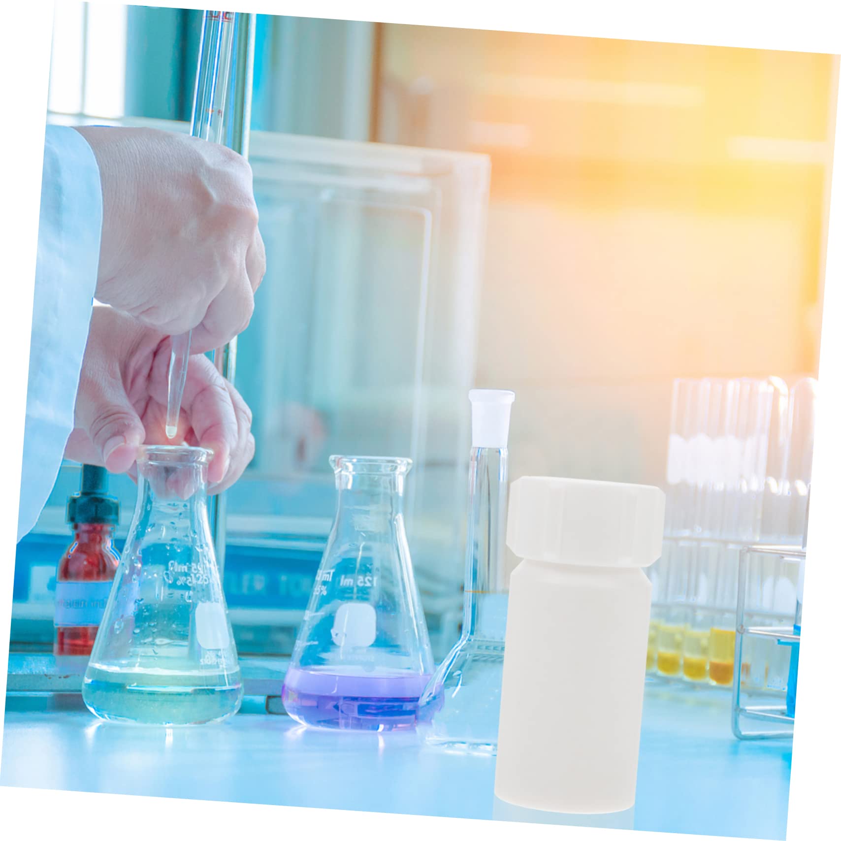 MAGICLULU 3 Pezzi Flacone Ptfe per Laboratorio Leggera per Esperimenti Design Compatto e Facile Utilizzo per Conservazione Campioni e Sperimentazioni Scientifiche