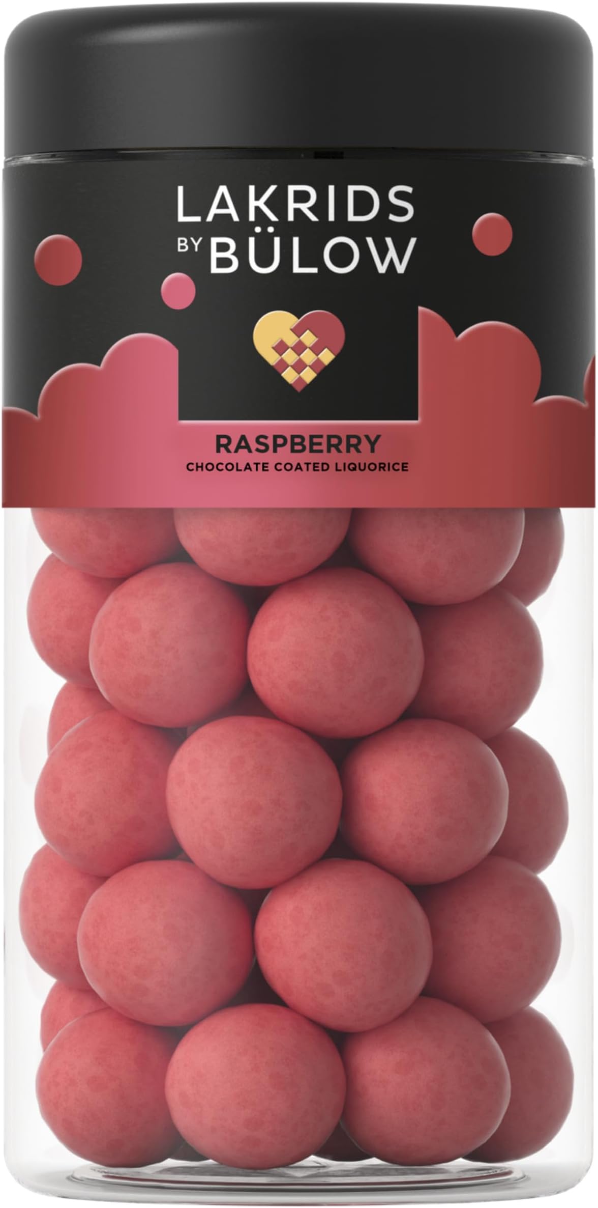 LAKRIDS BY BÜLOW - Crispy Raspberry - 10.4 oz - Chocolate Coated Gourmet Licorice - Sweet Licorice Coated in White Chocolate and Fruity Raspberry Notes