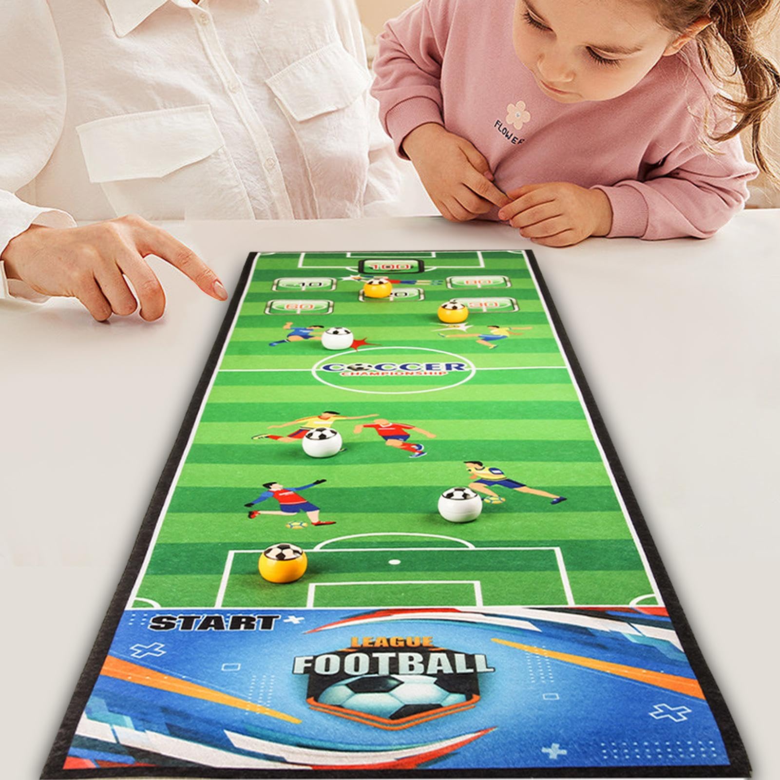 Gioco Da Tavolo Bowling Da Interno In Velluto E PP – Set Portatile Avvolgibile Con Palline E Birilli, Per Famiglie E Bambini - 2