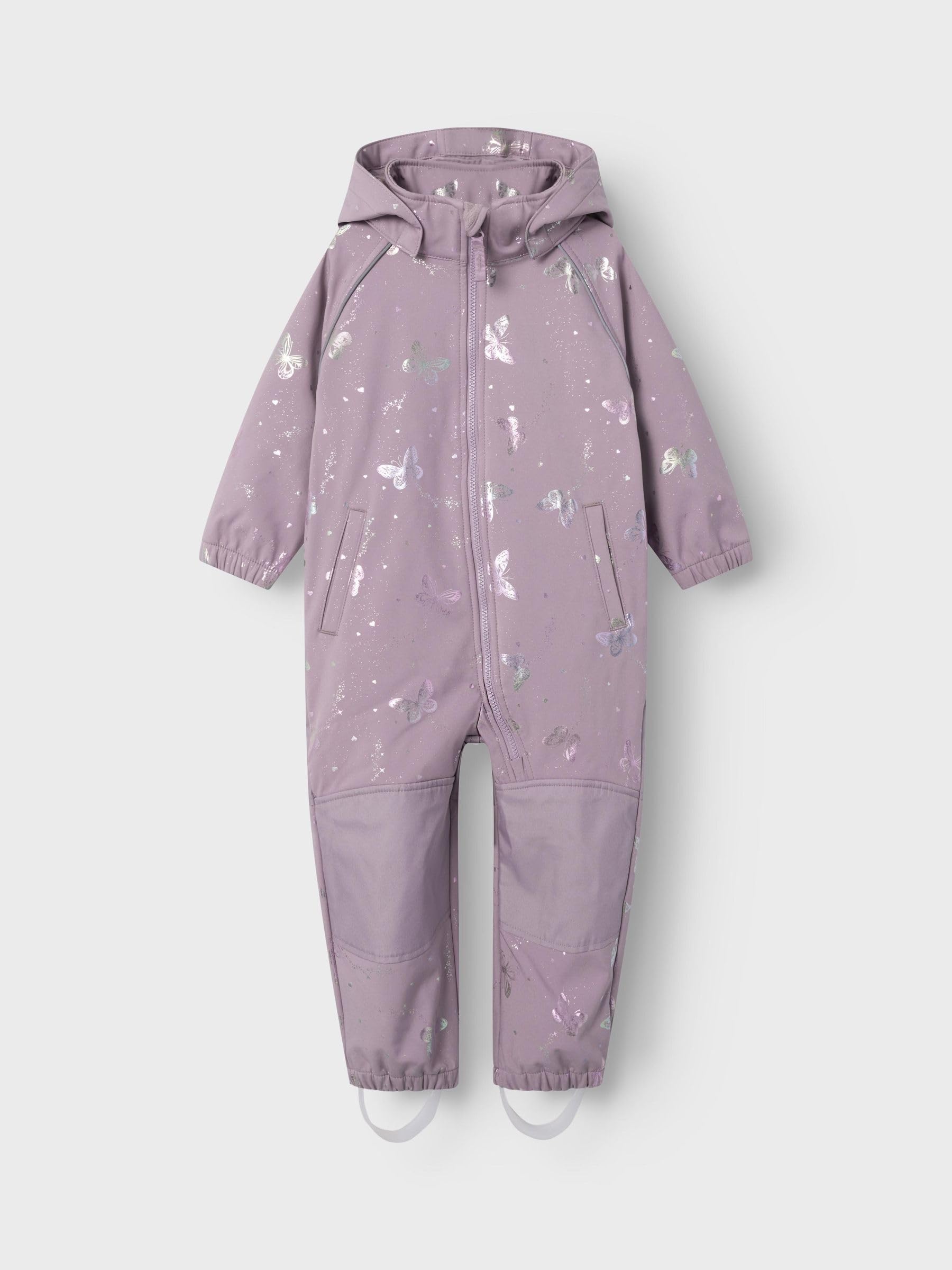 NAME IT Dziewczęca Nmfalfa08 Softshell Suit Foil 1Fo Noos, dziki bez, 92