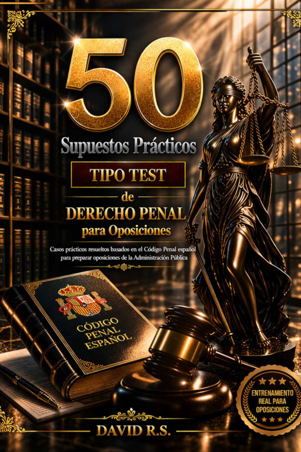 50 Supuestos Prácticos Tipo Test de Derecho Penal para Oposiciones: Casos prácticos resueltos basados en el Código Penal español para preparar oposiciones de la Administración Pública