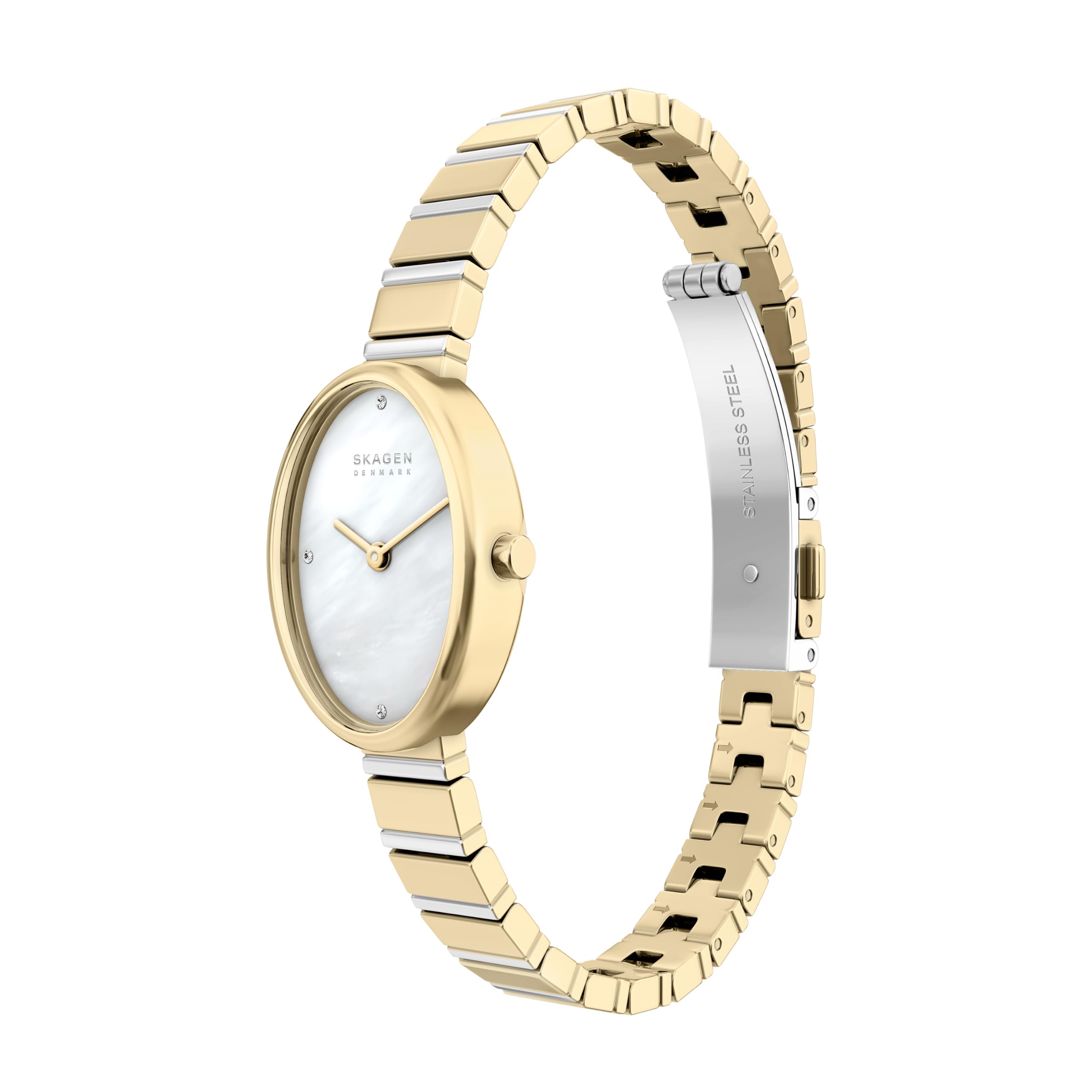 Skagen Anita Oval Reloj para Mujer de Acero Inoxidable Color Dorado de 20MM, SKW3183