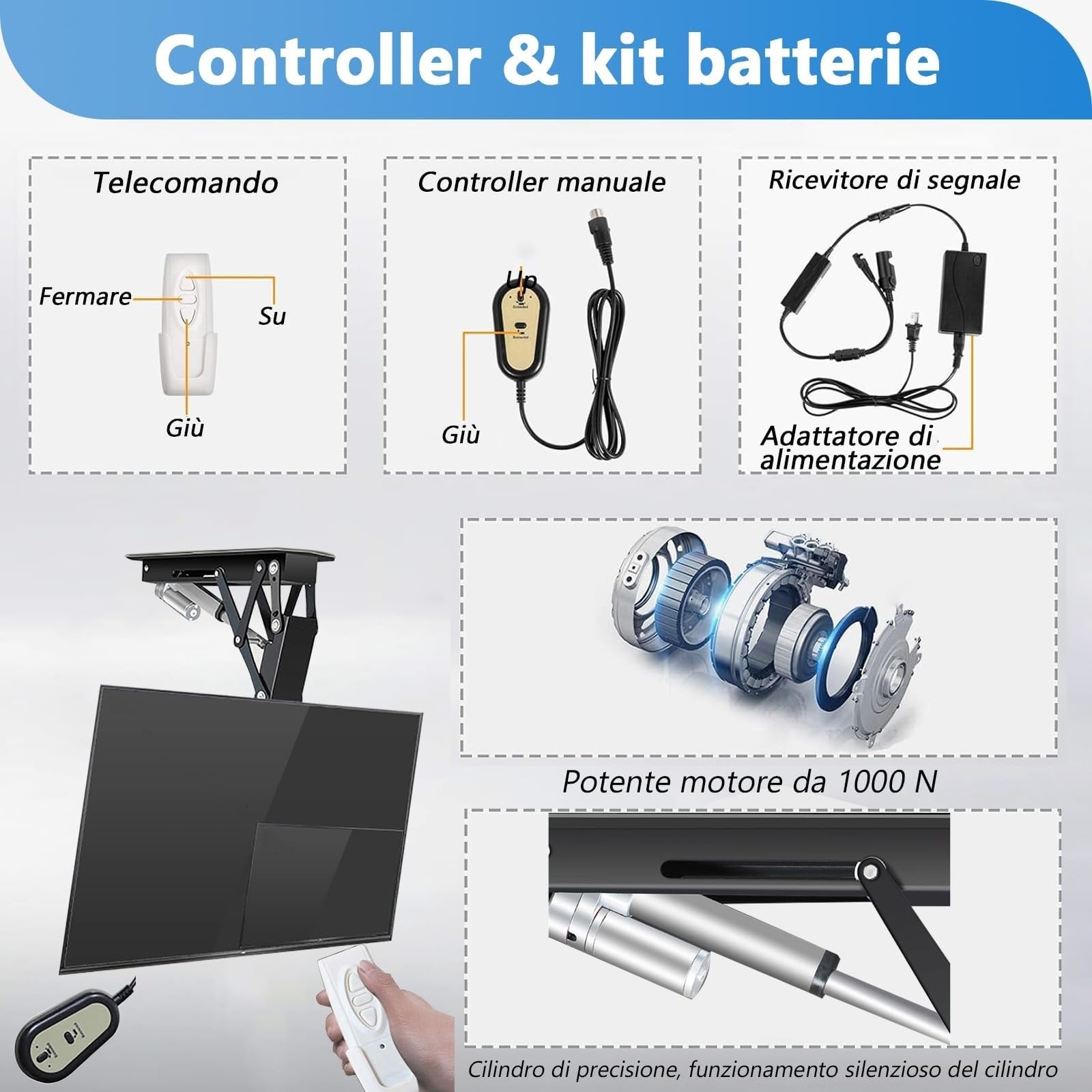 Amazon.co.jp: テレビ天吊り金具 - 32-70 Inch 電動天井 TV マウント