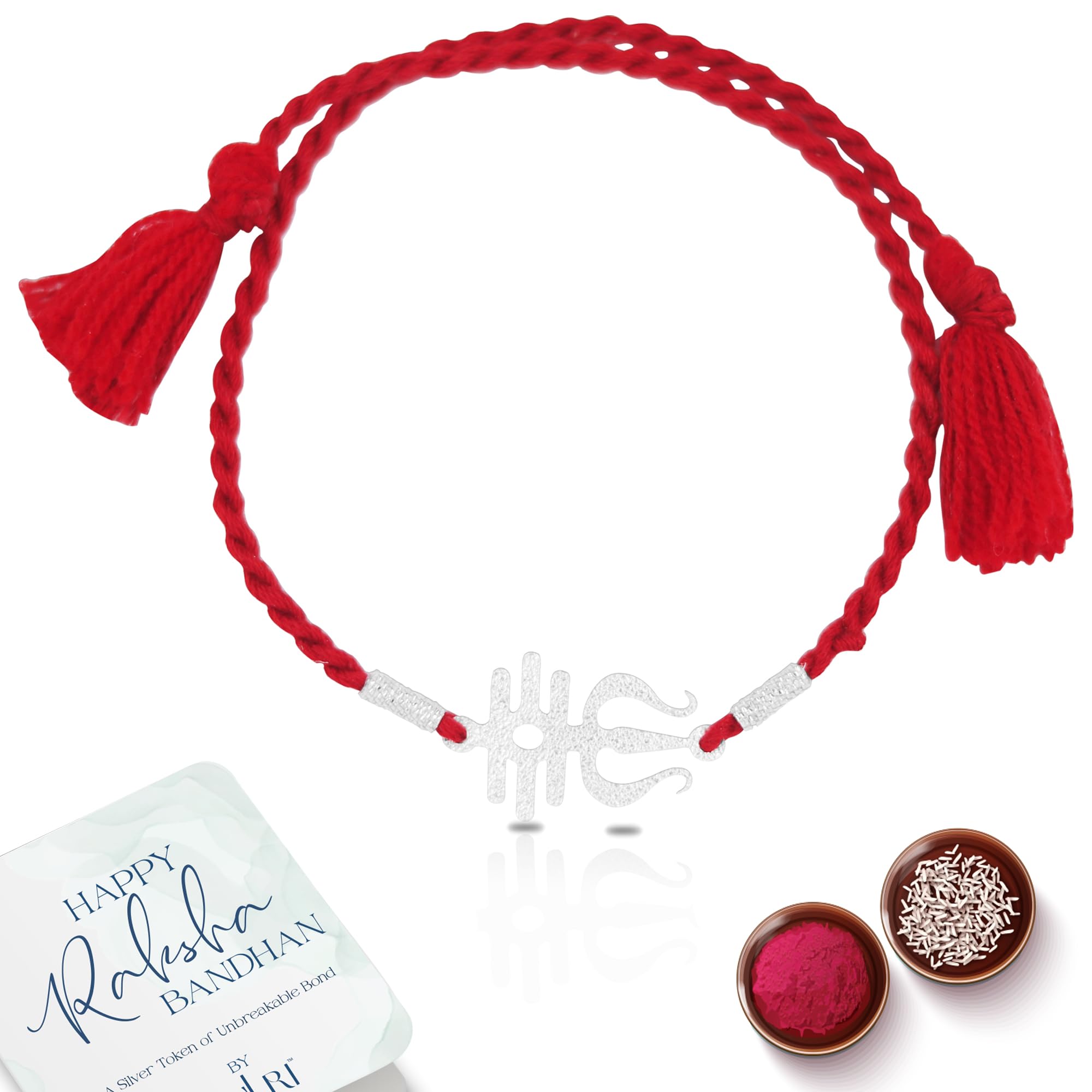 ZULRI 925 Sterling Silver Trishul Rakhi For Brother (Boys & Men) Cotton Thread | Rakshabandhan Rakhi With Greeting Card & Roli Chawal and Certificate of Authenticity (B0CDQDBKWC) Amazon Price History, Amazon Price Tracker