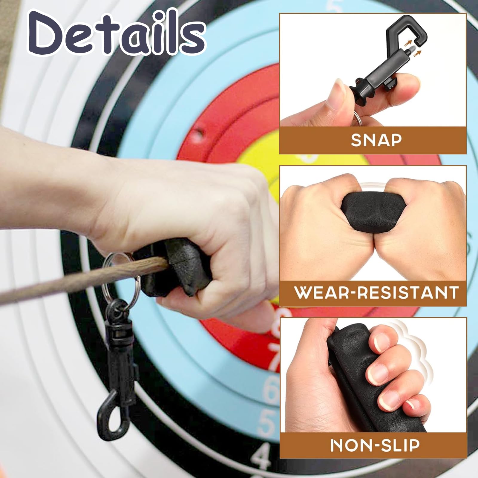 4 accesorios para tiro con arco – Extractores de flechas antideslizantes de goma y silicona con asa, separador de flechas y soporte para una extracción fácil y segura