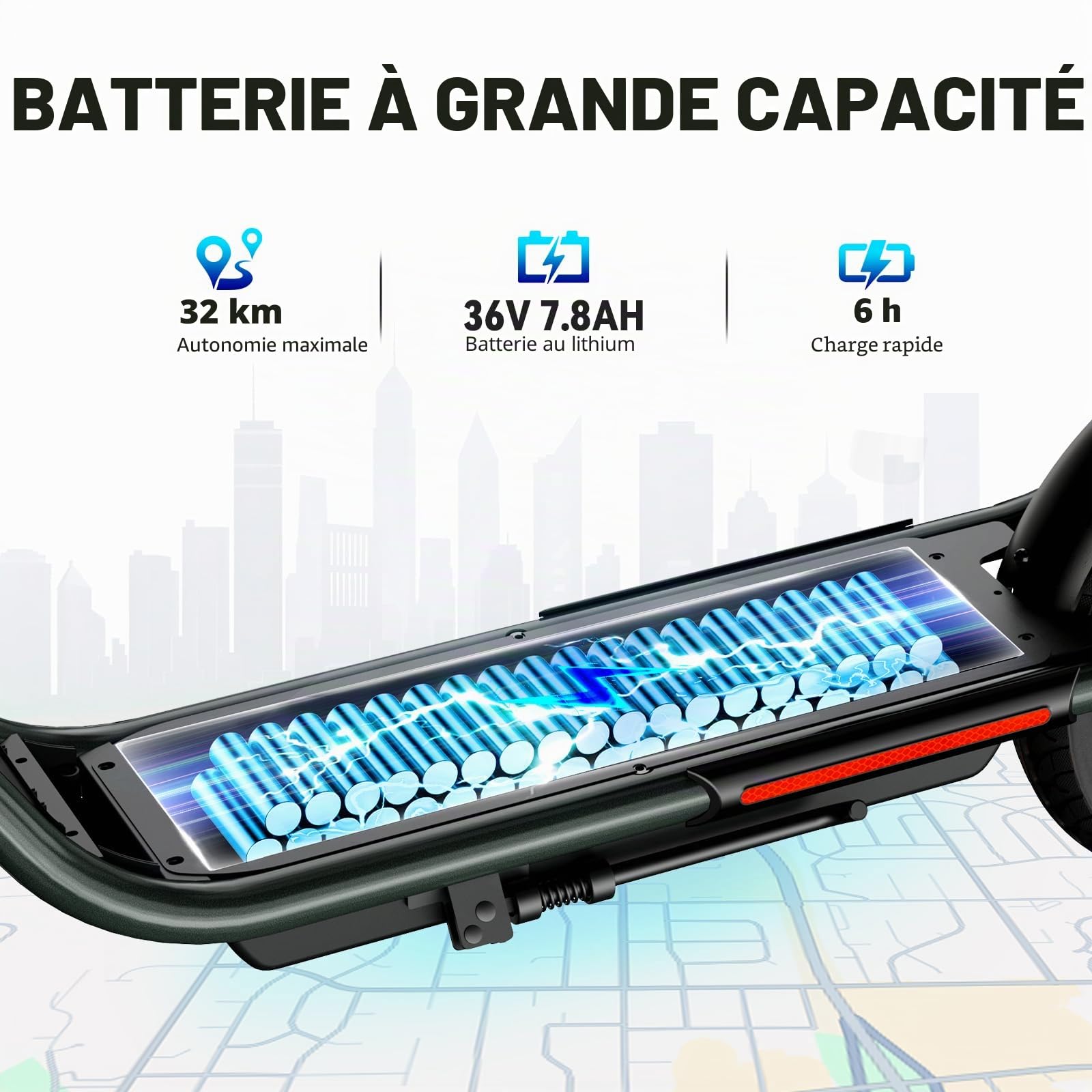 SISIGAD Trottinette Electrique 12 Pouces Trottinette Electrique Adulte Pliable E Scooter avec Panier Amovible, E Roller 36V 7.8AH Batterie 25km/h Maxi Vitesse 300W Moteur, Double Frein & Léger