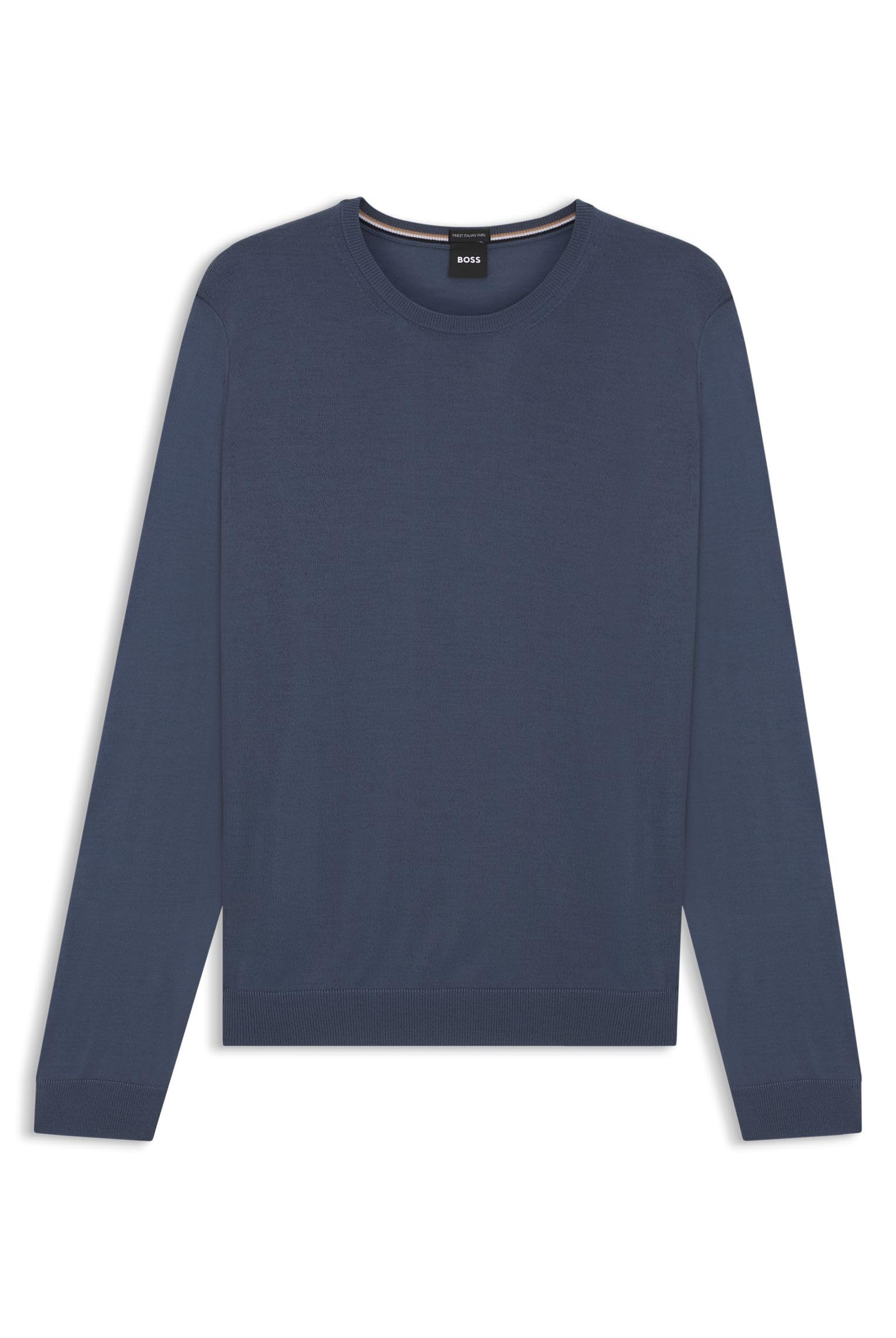 BOSS Herren Leno-P Slim-Fit Pullover aus Merinowolle