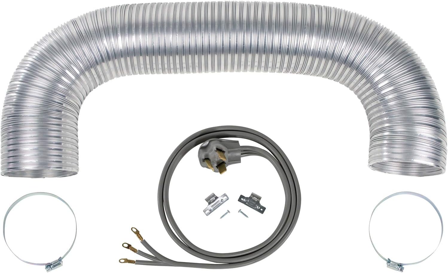 Certified Appliance Accessories CERT77004 Electric Dryer Duct Kit with 5 Foot Vent Duct and 6 Foot 3-Wire 30 Amp Power Cord