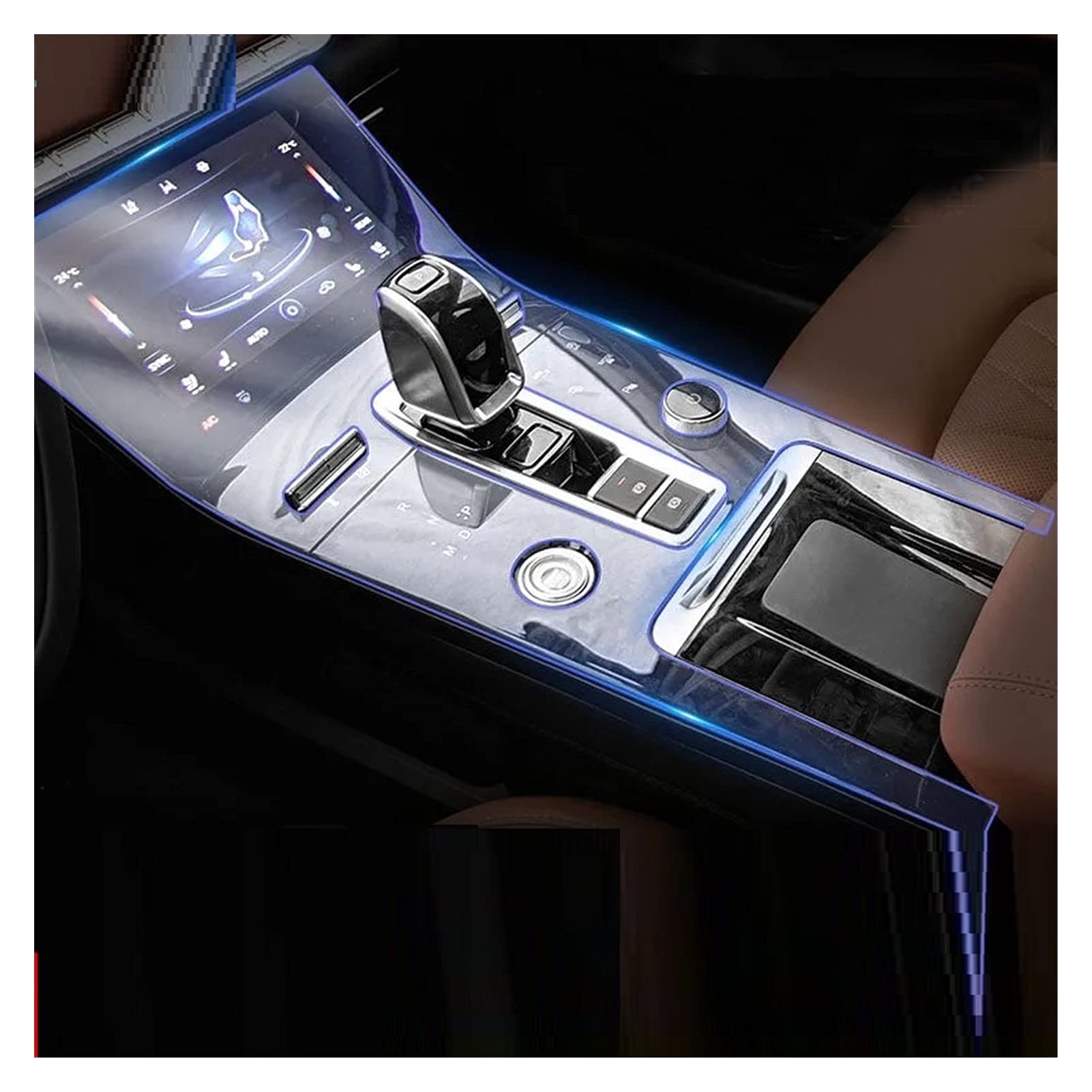 Compatible with Chery Tiggo 8 Pro 2021 Car Console Gearbox Panel Film Salon Frame Cover Sticker Strips Garnish Decoration Transparent TPU