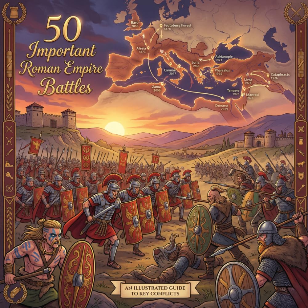 50 Important Roman Empire Battles: An Illustrated Introduction to the Most Famous Roman Battles for Kids (All Things Roman for Kids)