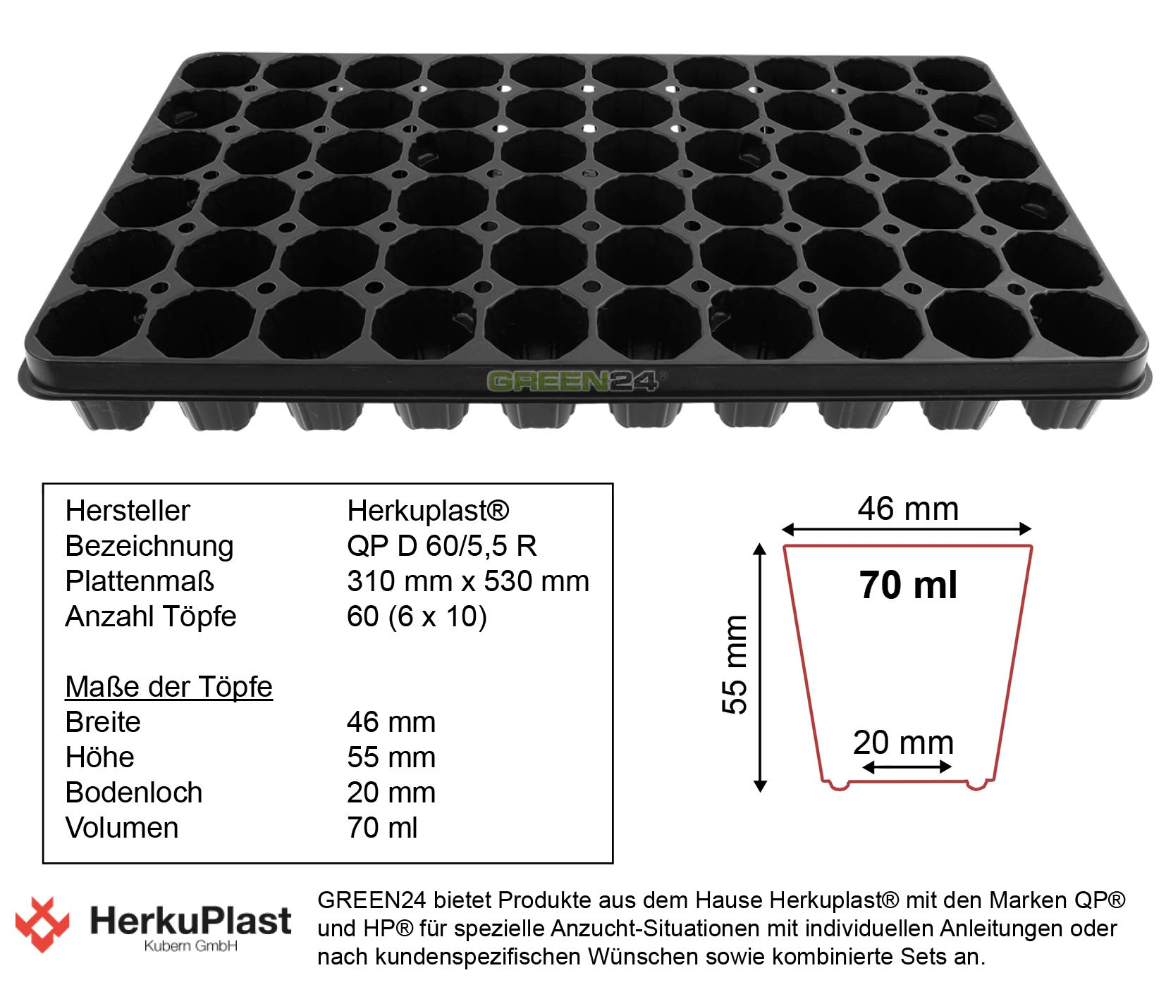 GREEN24 Hydroponik 1260 XXL Profi Zimmergewächshaus hoch mit 60 Töpfen, automatischer Bewässerung für die Anzucht mit Kapillarsystem als Treibhaus Gewächshaus (60XXL)