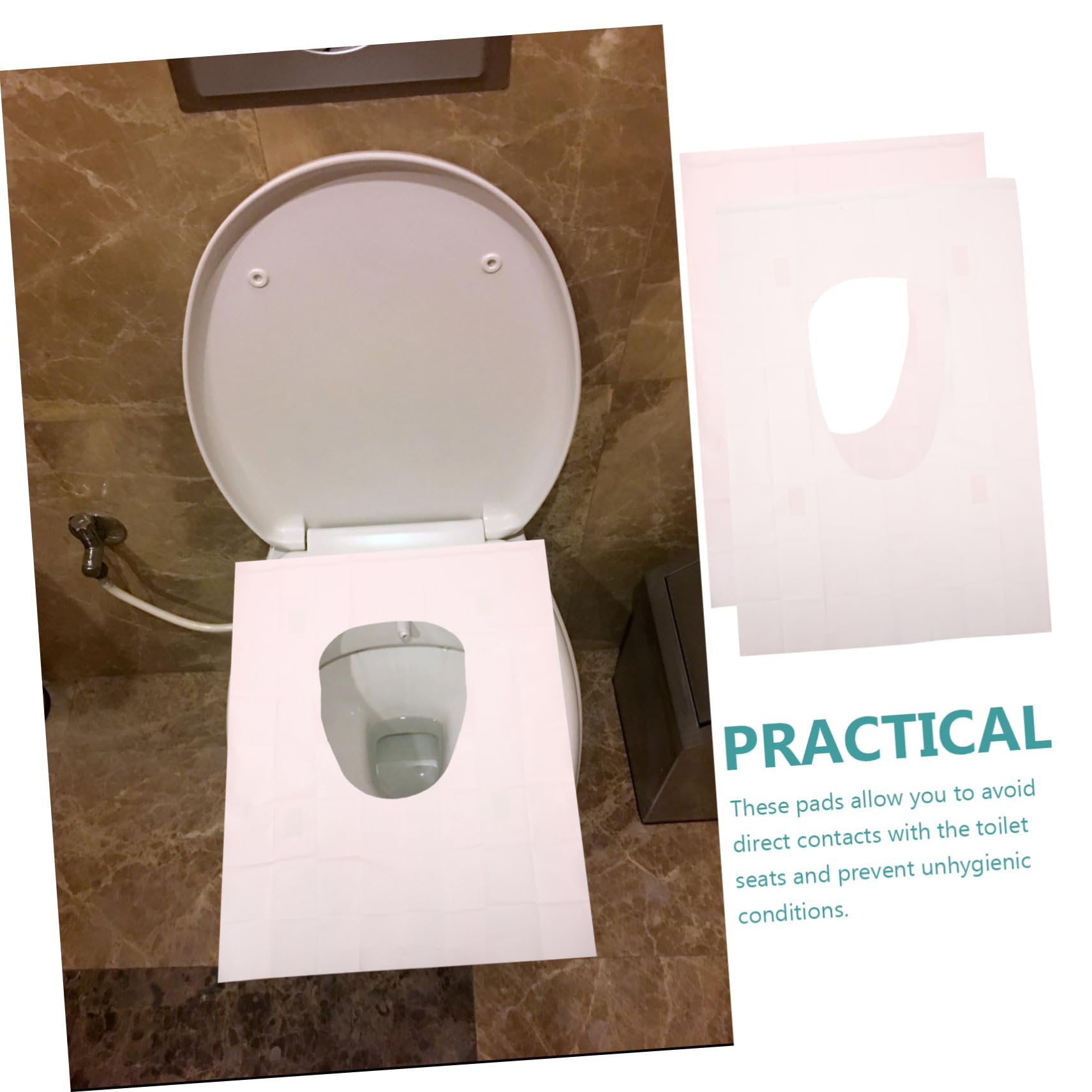 Cabilock 50pcs Waterproof Seat Cover Thick Portable Toilet Seat Pad for Home Hotel Camping