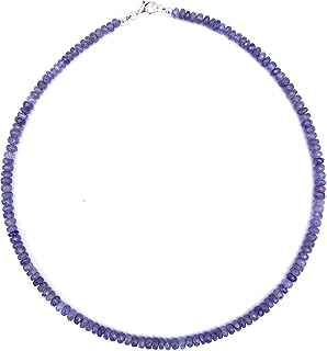Blauquarz Schmuck (Halskette) Blauquarz Kette Linsen facettiert Größe ca. 4 mm Verschluss 925er Sterling-Silber Modellnummer 1006