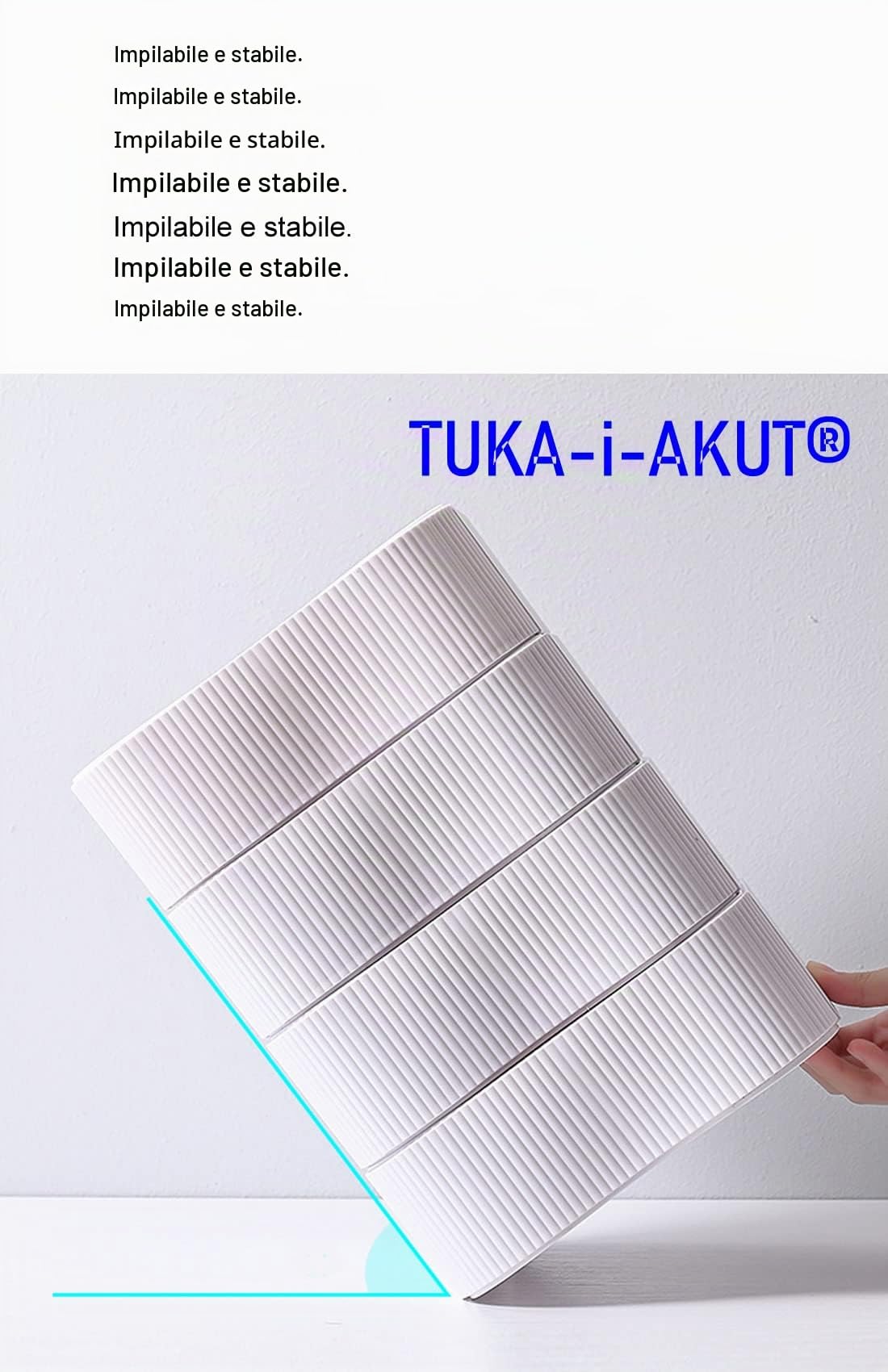 TUKA-i-AKUT Organizzatore Impilabile Cassettiera Scatola Portaoggetti da Tavolo, Portautensili Combinabile Flessibile Portautensili, da Scrivania, per Trucchi, Cosmetici, 23x22x8 cm TKD8610 Bianca