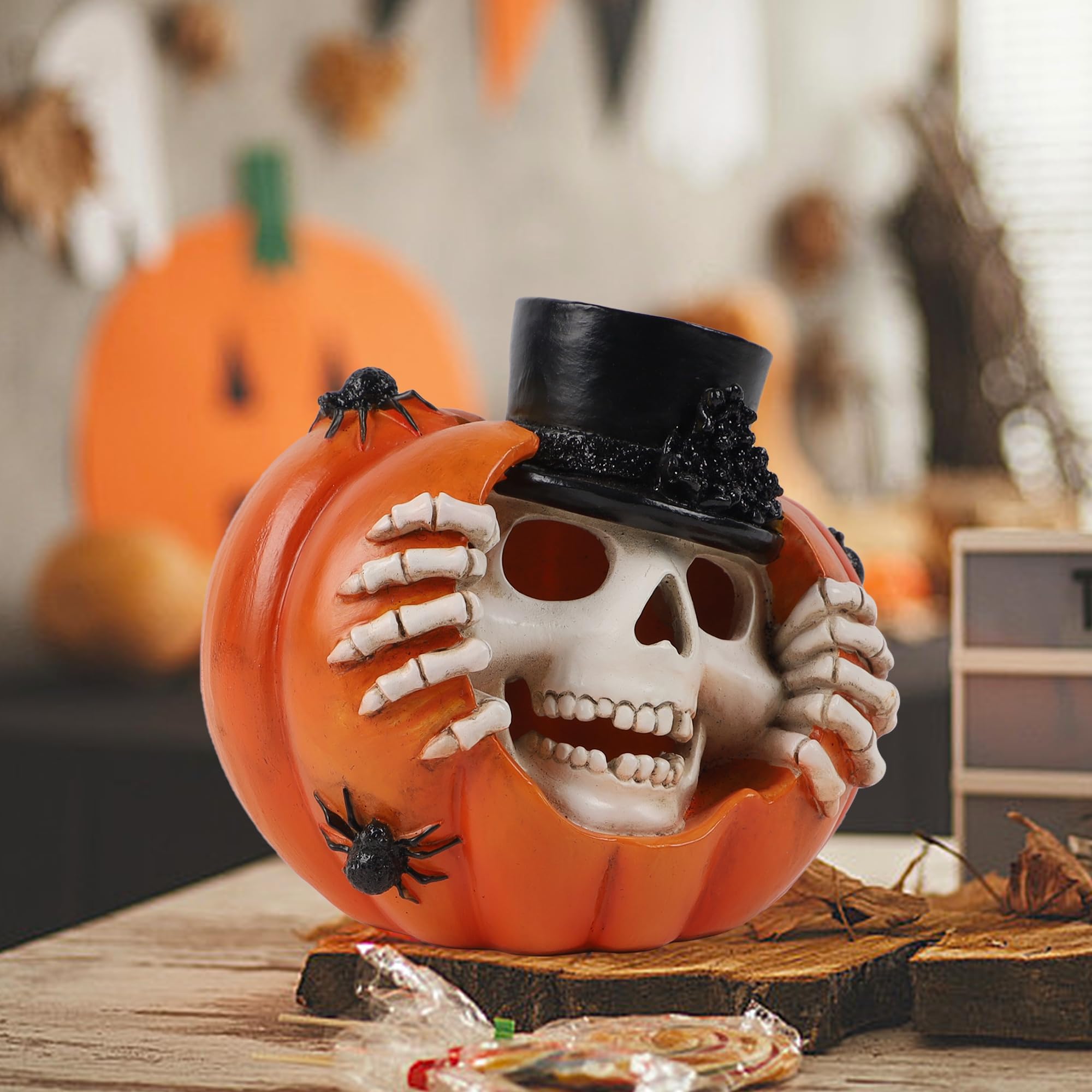 ライト・ランタン 38kT DAMNGOOD!!ver. SKELETON JACK SKULL Prsildan Halloween Skeleton Pumpkin Light, Spooky Skull Pumpkin