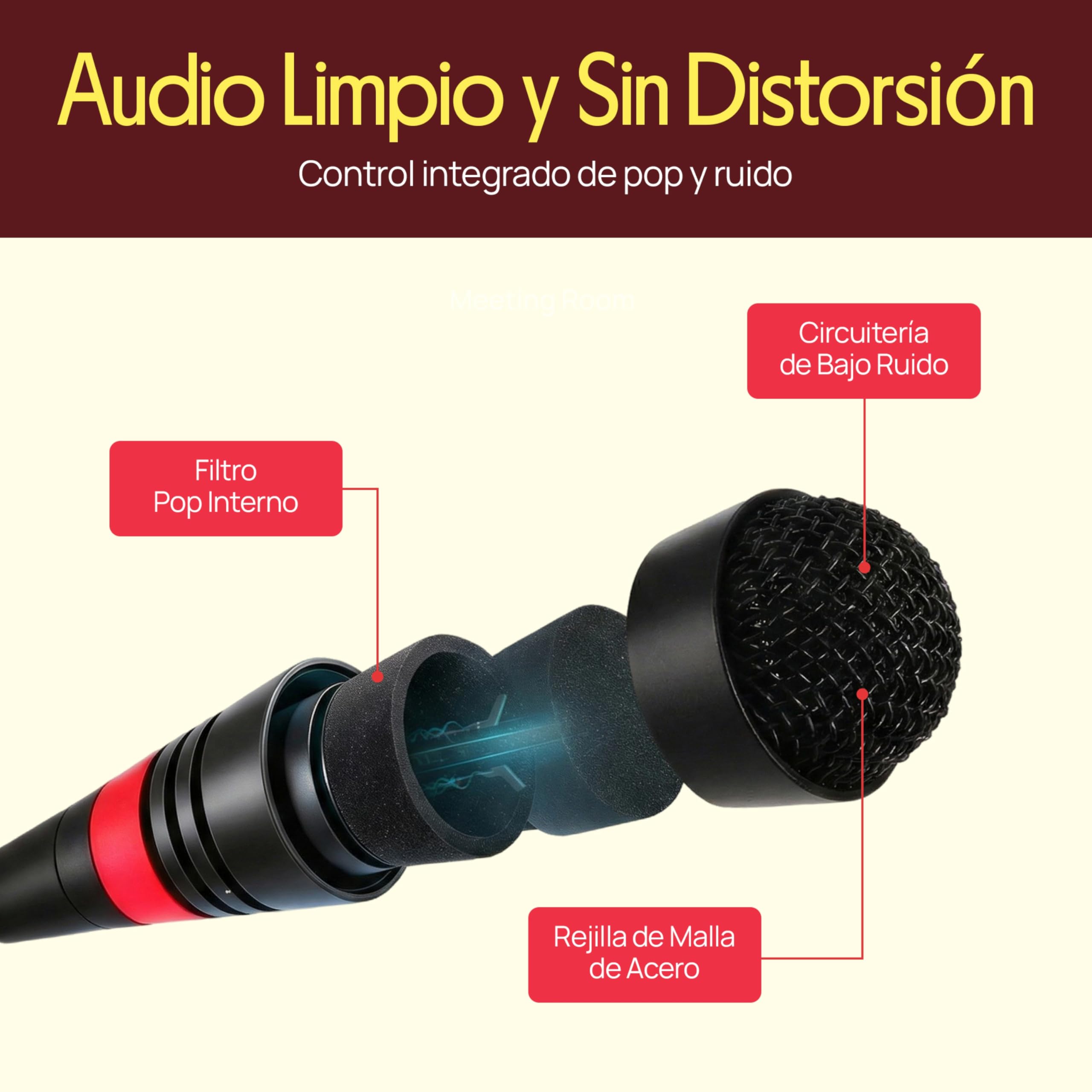 Pyle Micrófono Cuello Cisne, De Condensador, Mesa, Karaoke, Conferencias, Estudio, Cable de Sonido XLR a ¼