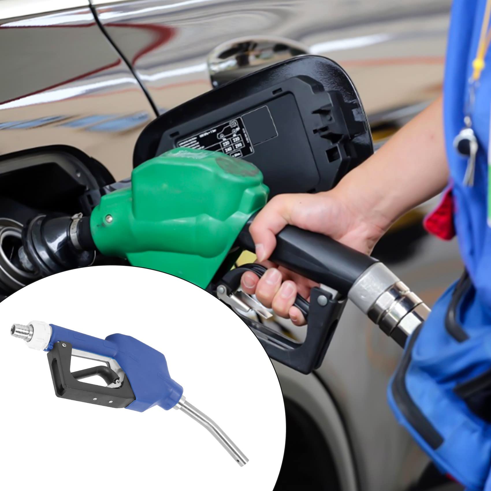 Boquilla automática 3/4 NPT DEF/AdBlue de acero inoxidable con bomba de transferencia DEF giratoria,Pistola de combustible automática,Boquilla manual/automática, Enrollador
