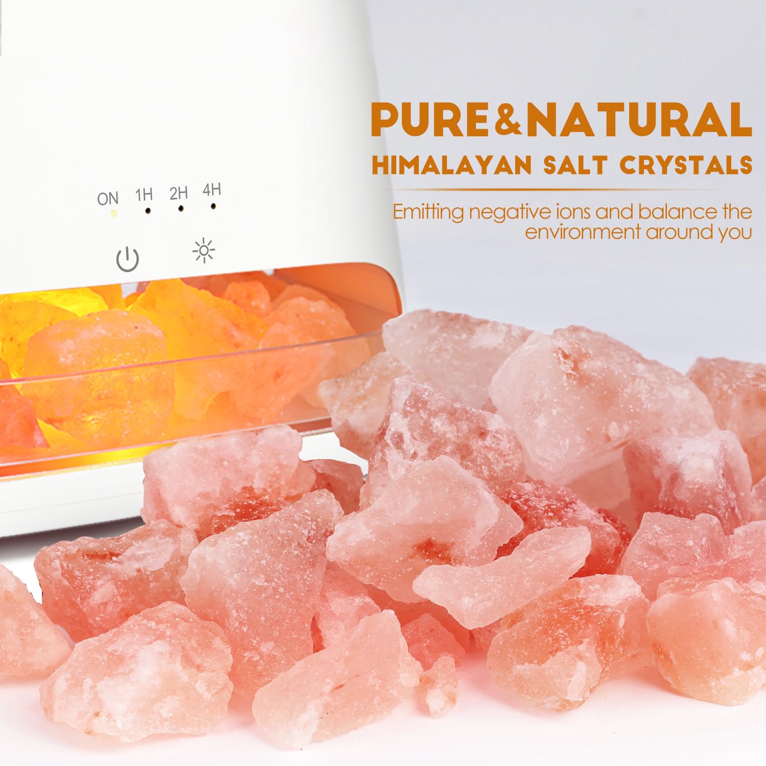 SALKING Dyfuzor zapachowy z lampą Salt Range Pakistan, 7 kolorów LED, efekt płomienia, dyfuzor do olejków eterycznych, ultradźwiękowy nawilżacz powietrza, automatyczne wyłączanie, 150 ml (biały RGB)