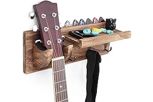 Bikoney Wall Mount Guitar Hanger Shelf for Convenient Storage