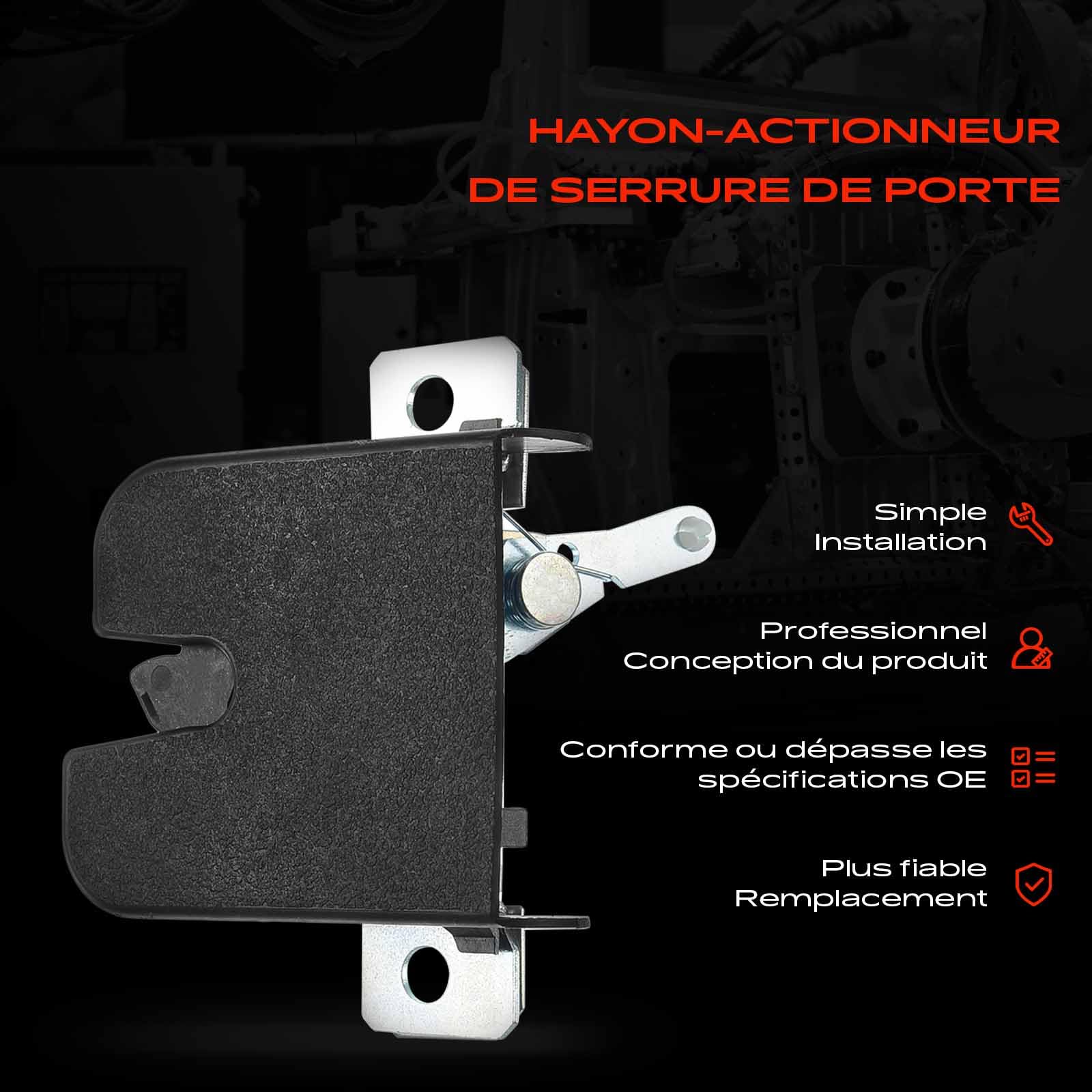 Frankberg Serrure de Coffre hayon Compatible avec Golf IV 1J1 Golf IV Variant 1J5 B.o.r.a Variant 1J6 Remplacer# 1J6827505A