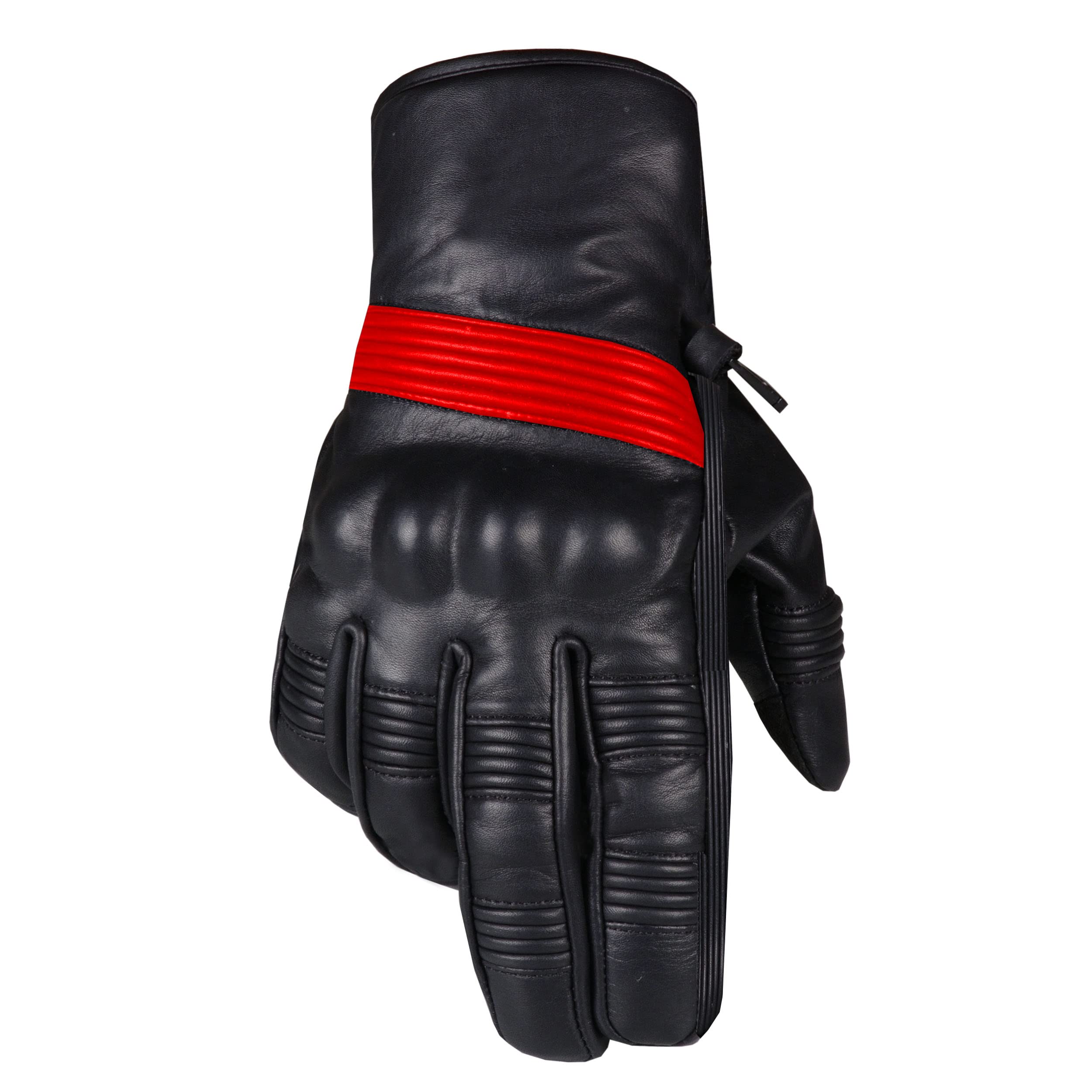 Motorradhandschuhe aus Leder, 4 Stück, für Herren und Damen, Touchscreen, Gel-Polsterung, Knöchel- und Handflächenschutz, Straßenmotorradhandschuhe