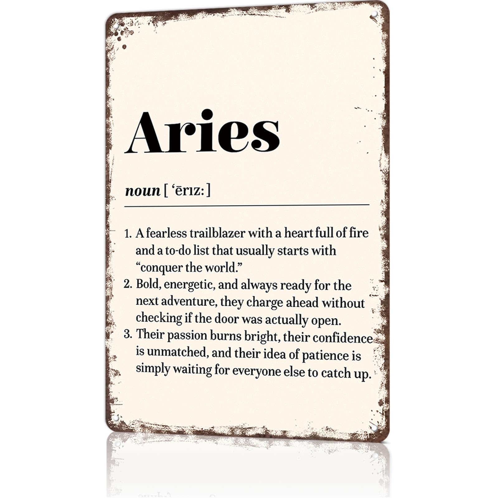 KWQDOZF Funny Metal Signs Poster 8x12inch Aries Aluminum Sign Wall Art For Home Room Bedroom Office Decor