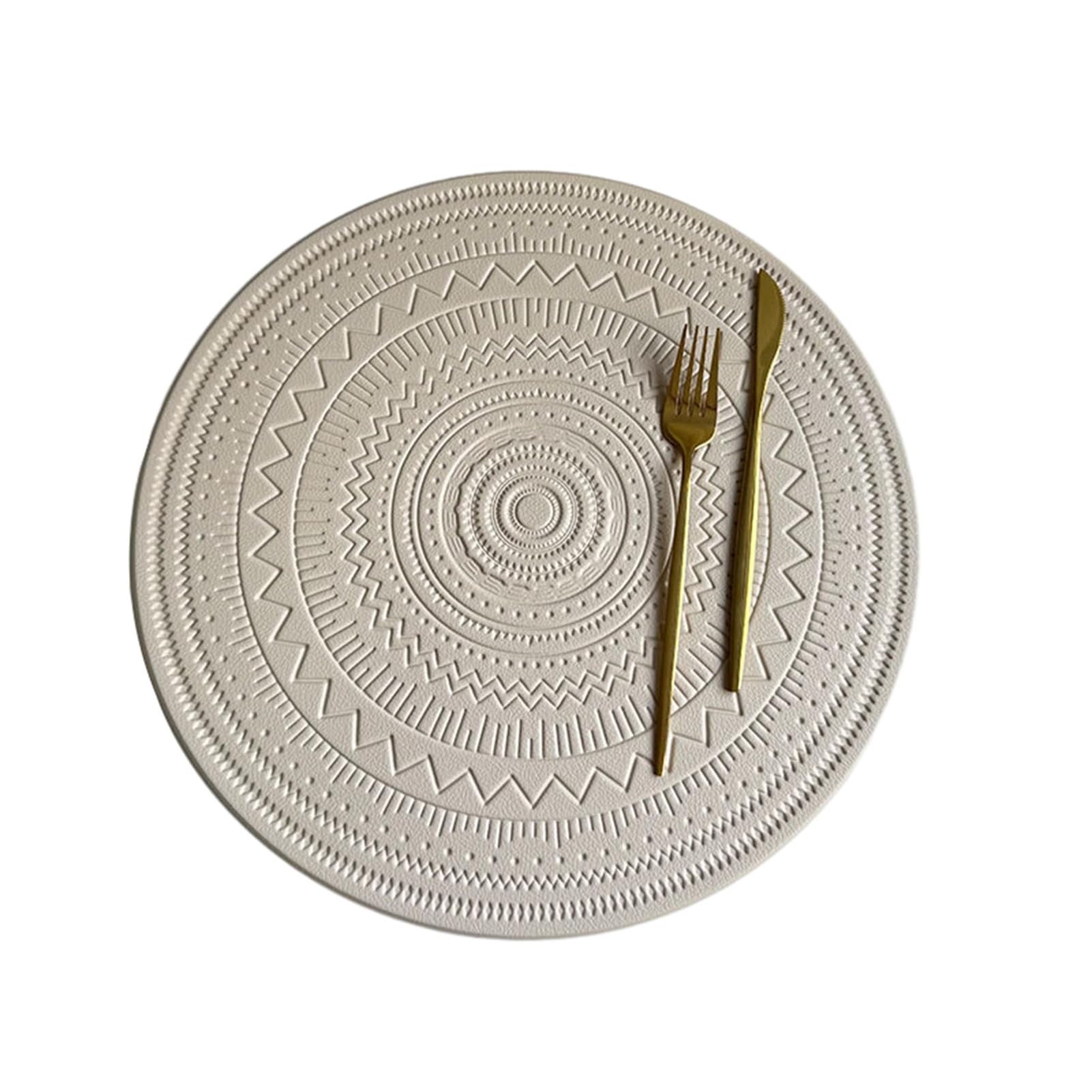 15 Inch Boho Placemats, Waterproof PVC Table Mat, Heat Resistant Wipeable Non-Slip Placemat for Kitchen Dining Decor