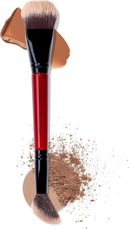 Smashbox 2-in-1 Contour Brush | Sculpt & Blend Dual-Ended Makeup Brush for Shaping, Contouring + Highlighting