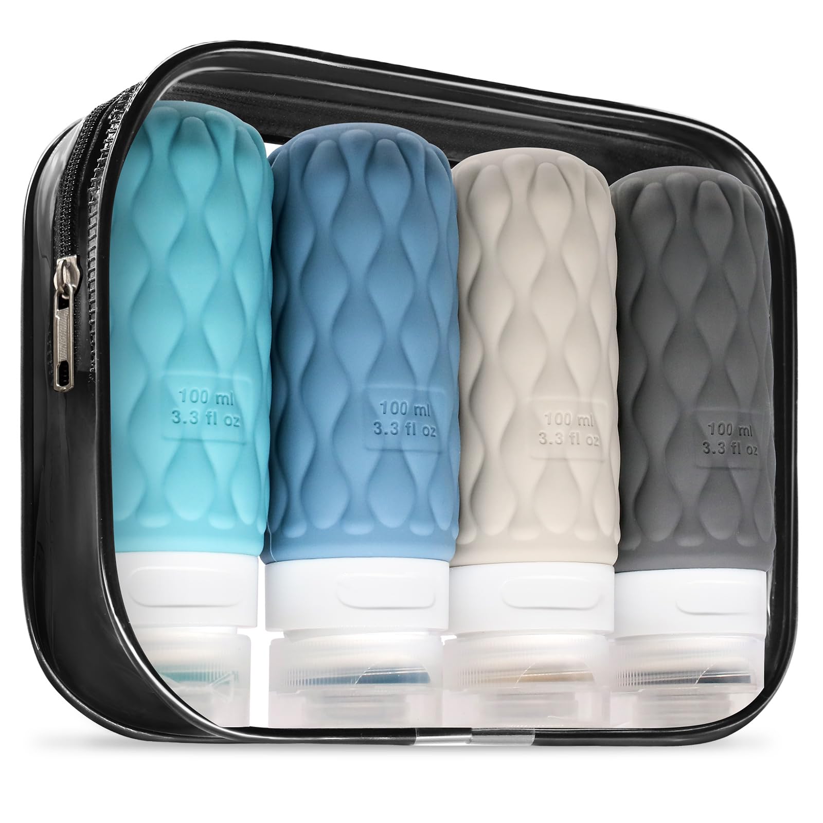 18 bottiglie da viaggio in silicone da riempire