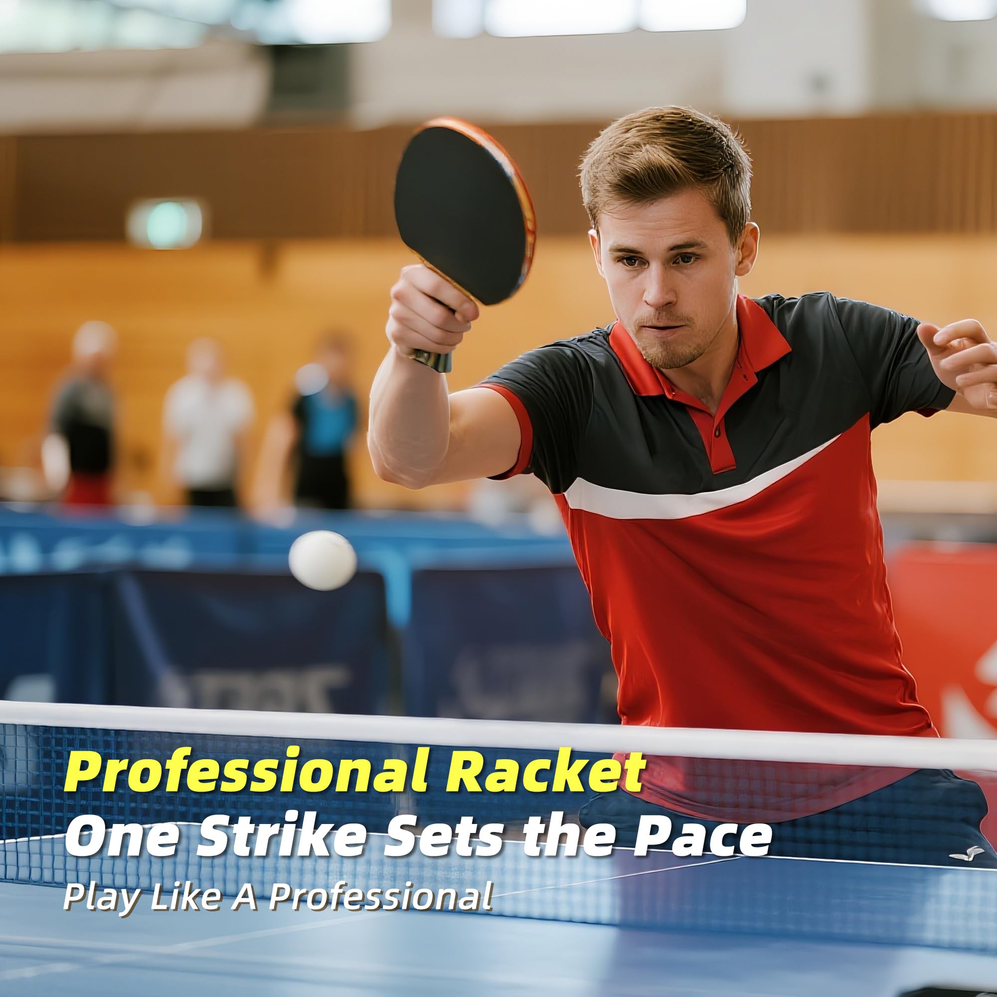 Sportout Raquette de Tennis de Table, Lame à 7 Plis, Approuvée ITTF avec Étui