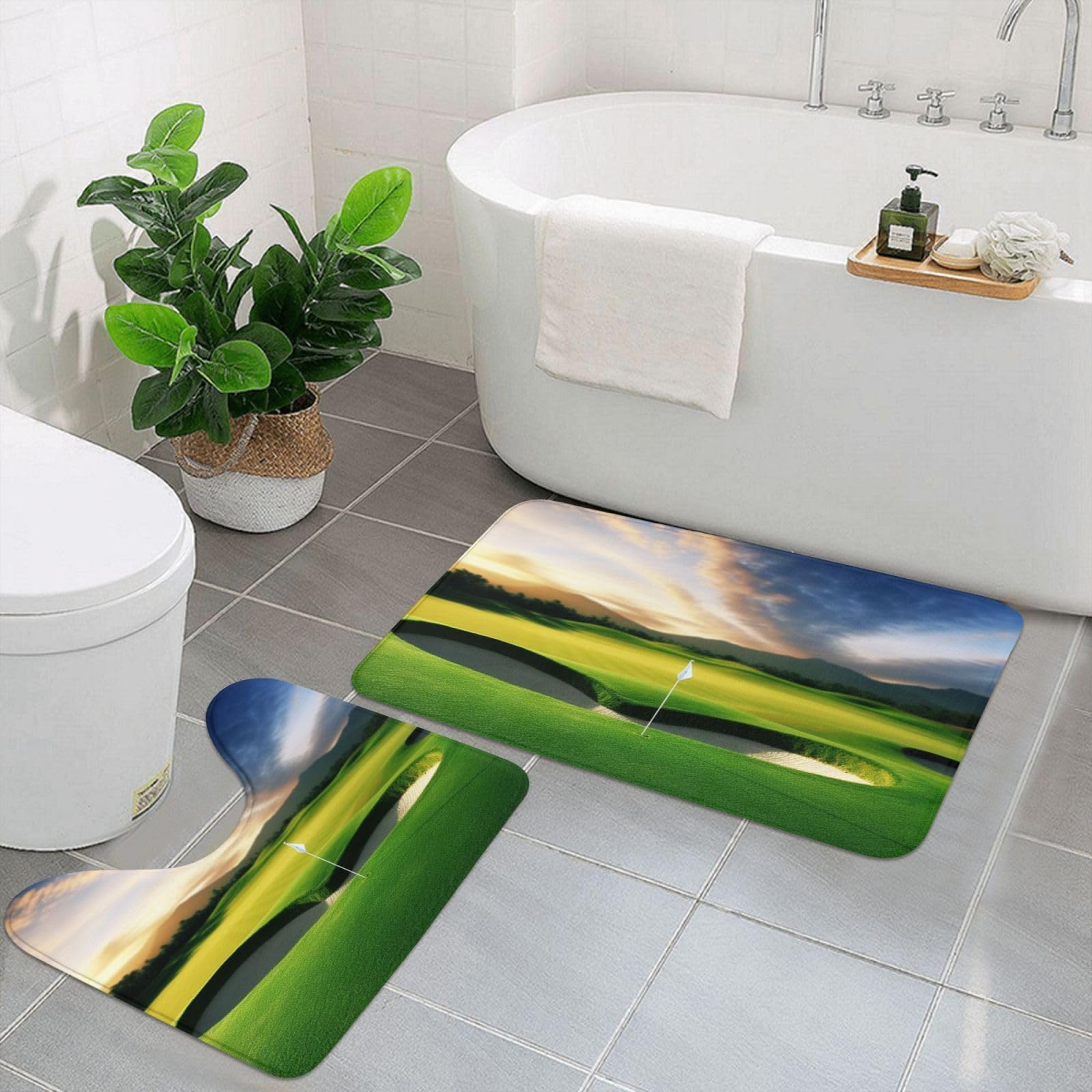 Tapis de bain antidérapants en microfibre pour éviter les glissades lot de 2