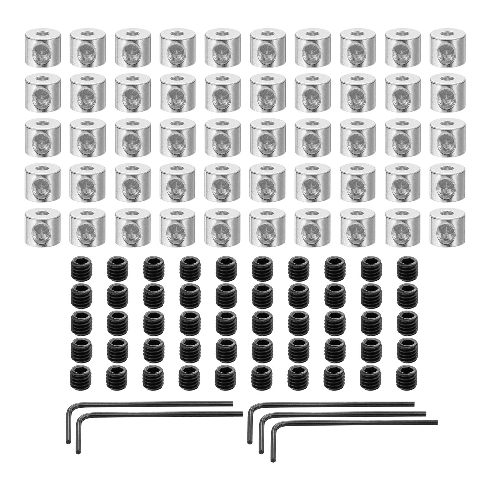 uxcell 50pcs Pin Backs Locking Pin Locking Pin Keepers Locking Clasp Locking Pin Keeper Backs Locking Pin Backs Copper Pin with 5pcs Wrench (6mmx5mm, Silver Tone)