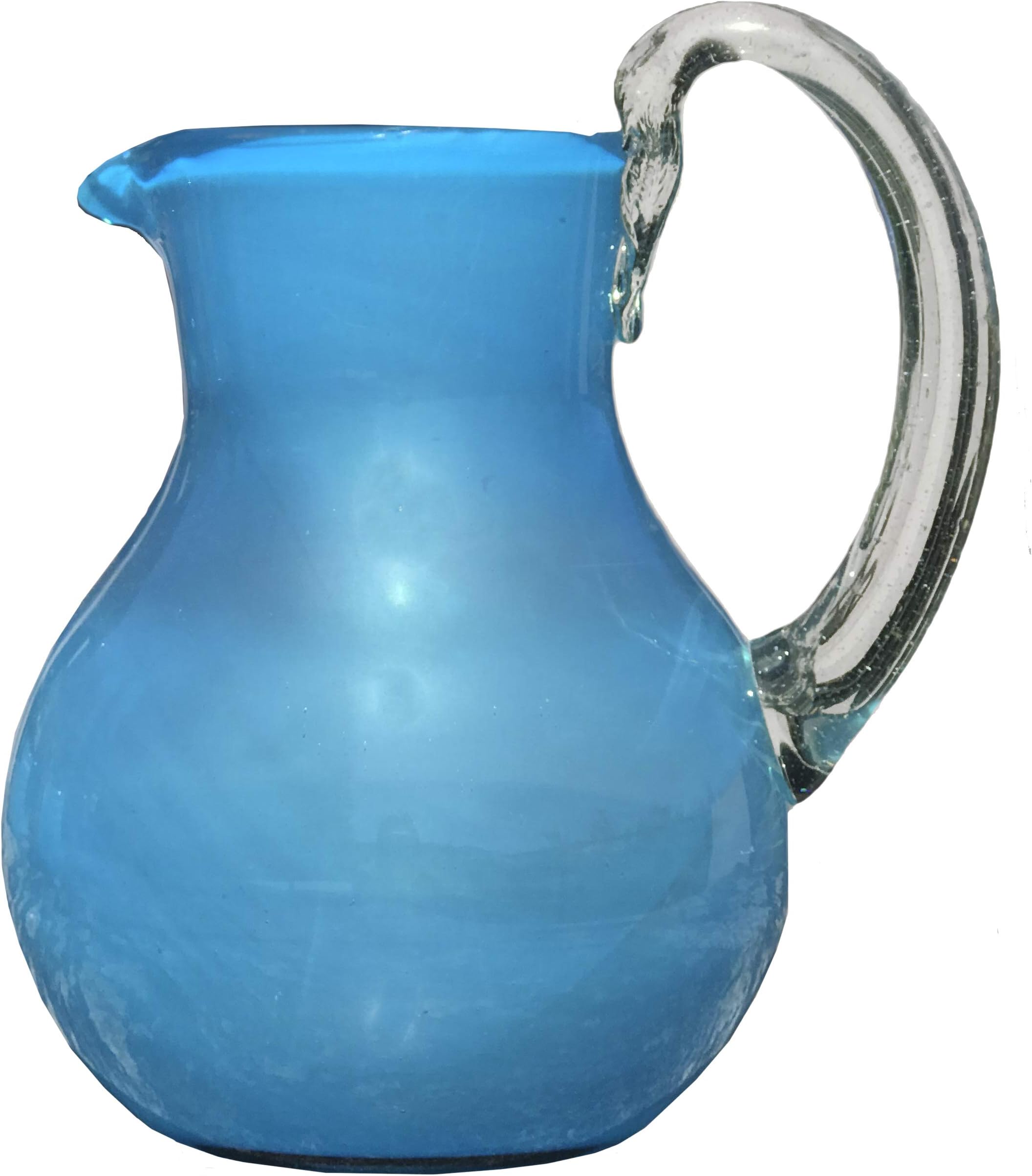Mexican Glass Pitcher by Verve CULTURE, Pitcher for Margaritas, Water, Juice, and More, Unique Handblown Colored Glassware, Tabletop Accessories, Aqua, 2.8 Liter Drink Pitcher with Spout