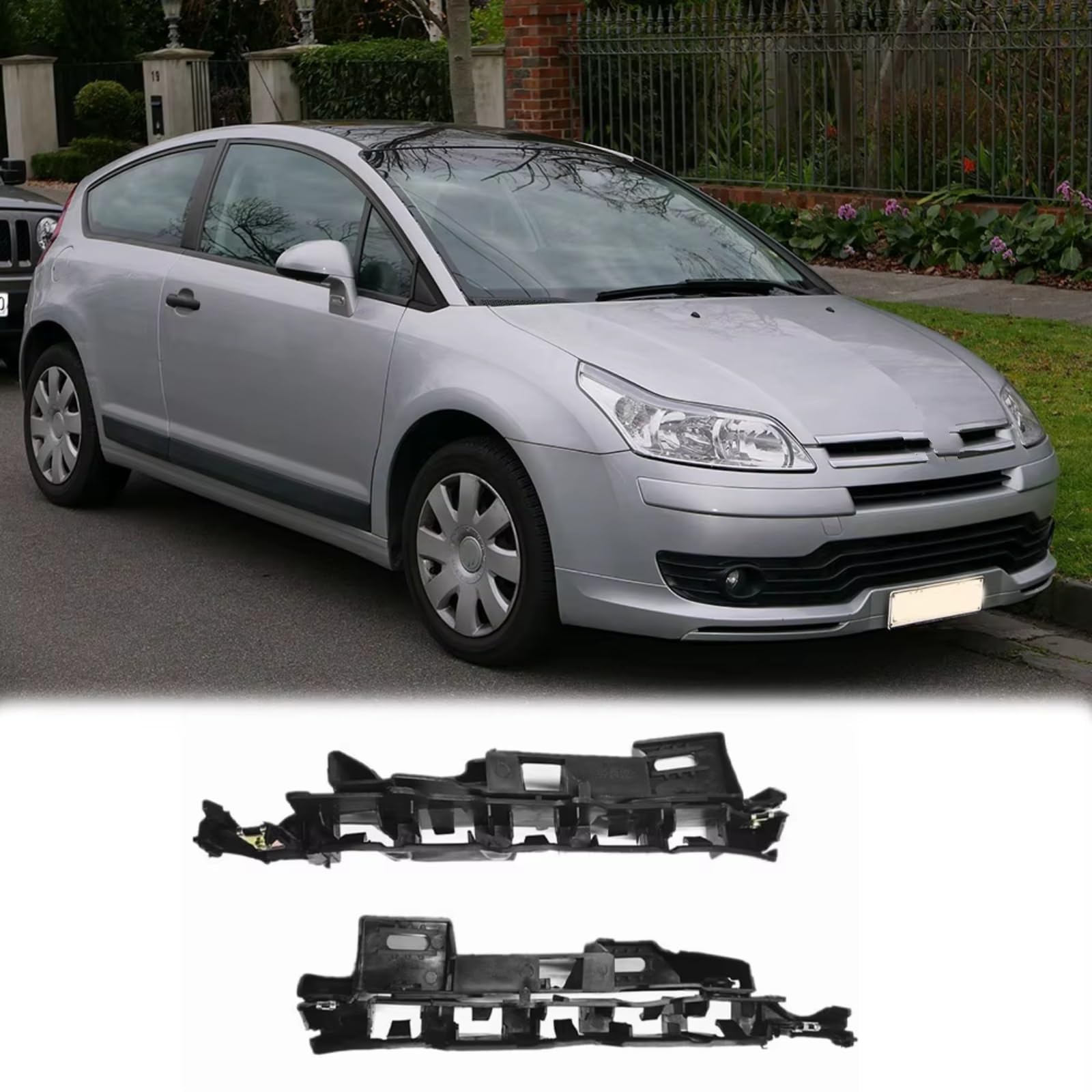 Support Pare-chocs 2pcs Entretoise Pare-chocs Avant Gauche Droite Pour Support Fixation Pour Support 741679 Compatible Avec Citroen Pour C4 2005-2010