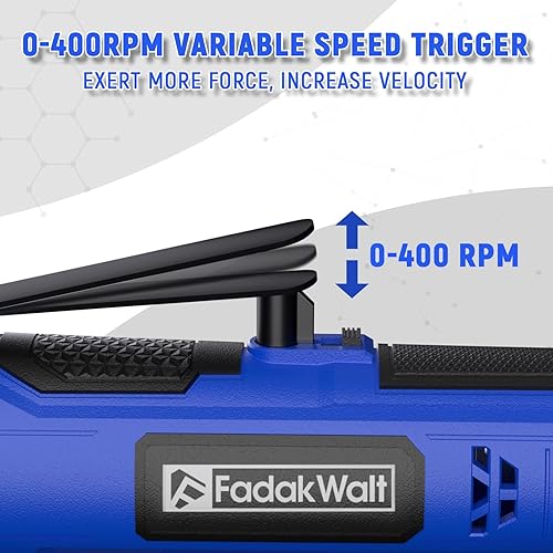 Miniatura 5 de Juego de llaves de trinquete eléctricas inalámbricas de 38", 40 pies-libras (50 N.m), disparador de velocidad variable de 12 V, kit de trinquete